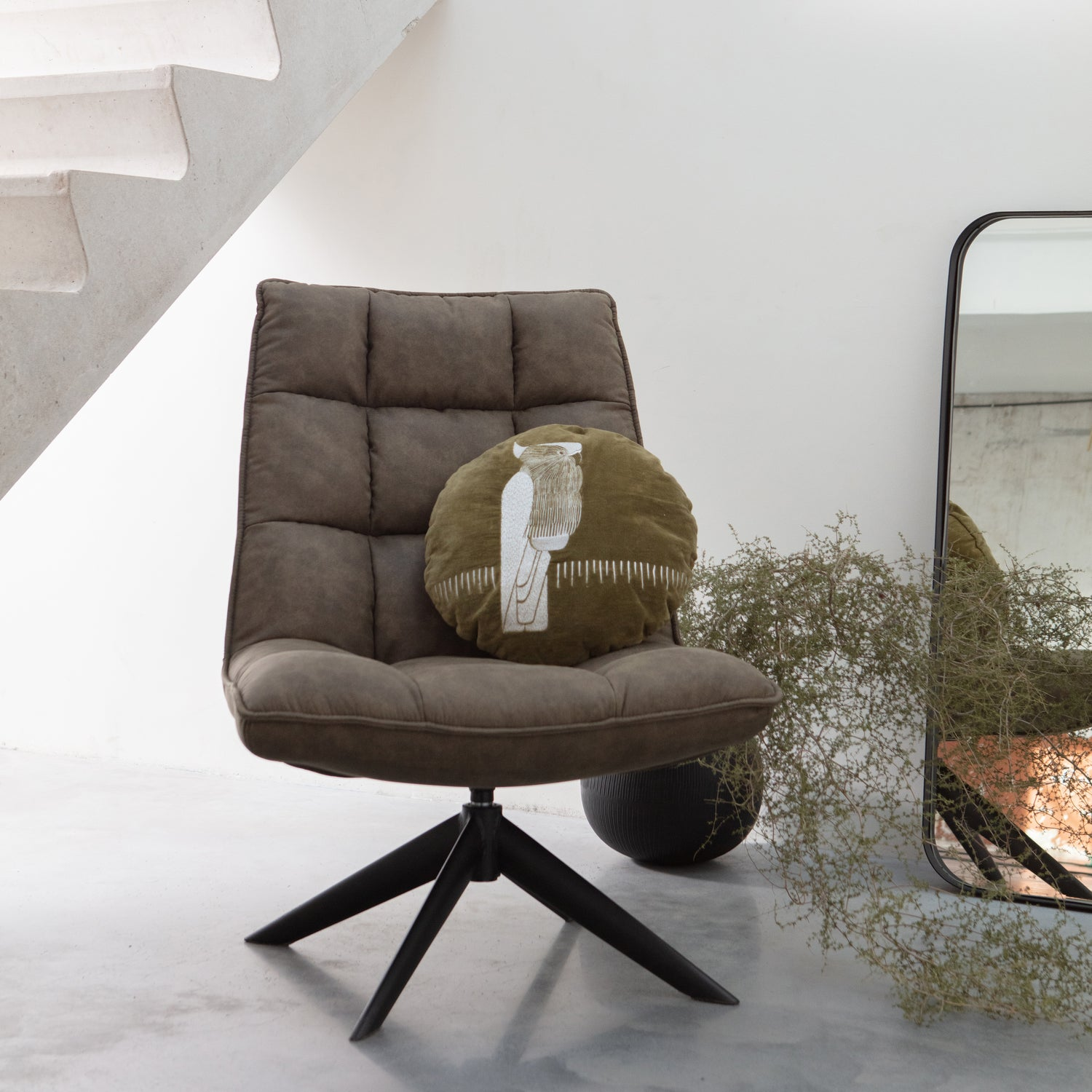 Jouke draaifauteuil leerlook groen [fsc]