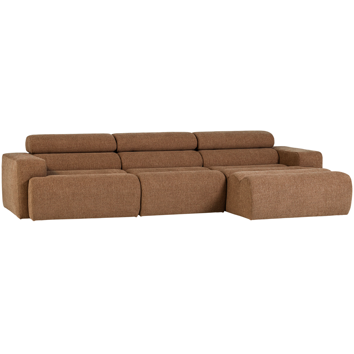 Novi chaise longue bank rechts donkerbruin melange