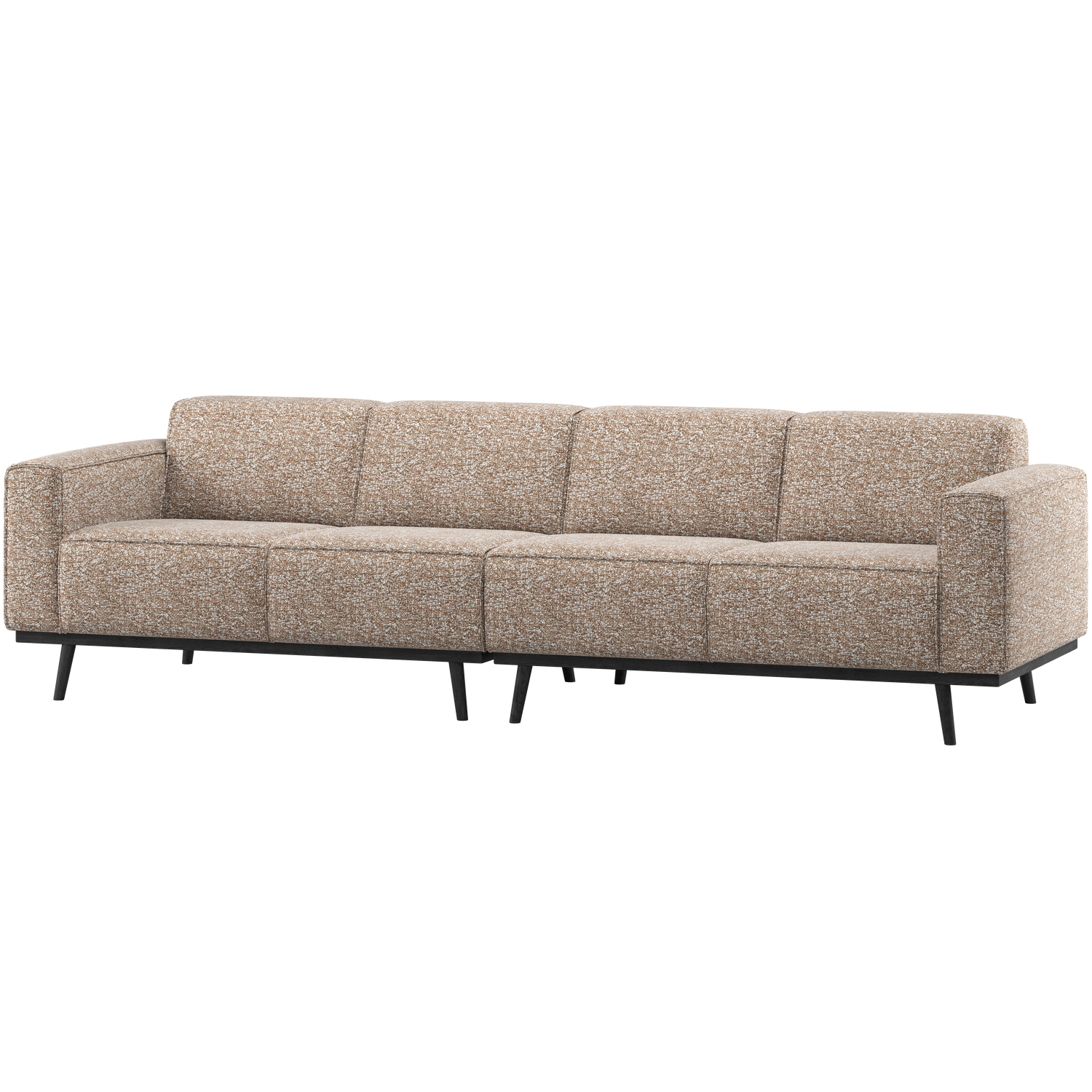Statement 4-zits bank 280 cm chenille velvet perzikroze