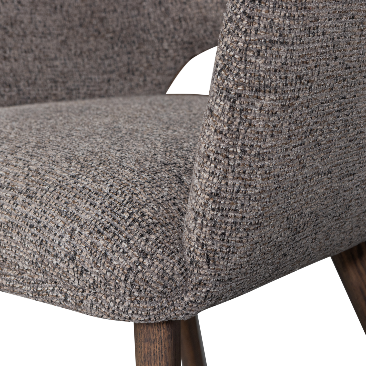 Murat eetkamerstoel taupe met houten poot naturel
