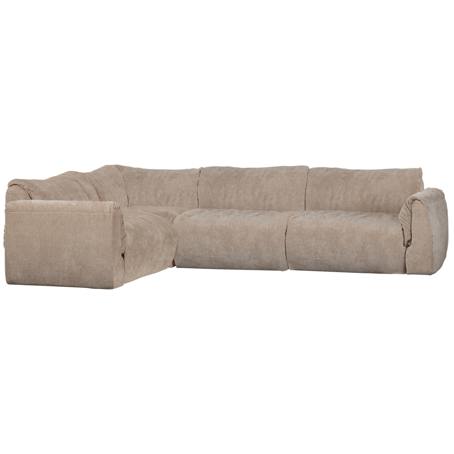 Baggy hoekbank links geweven chenille bruin