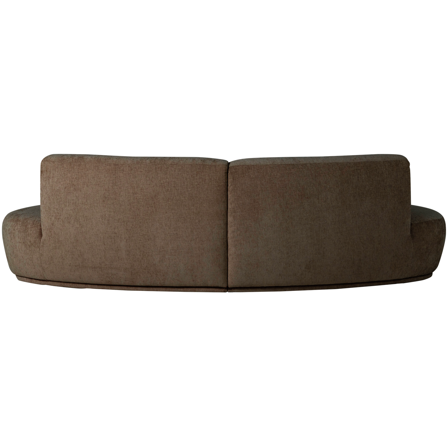 Batavier half ronde bank 4-zits velvet lichtbruin melange