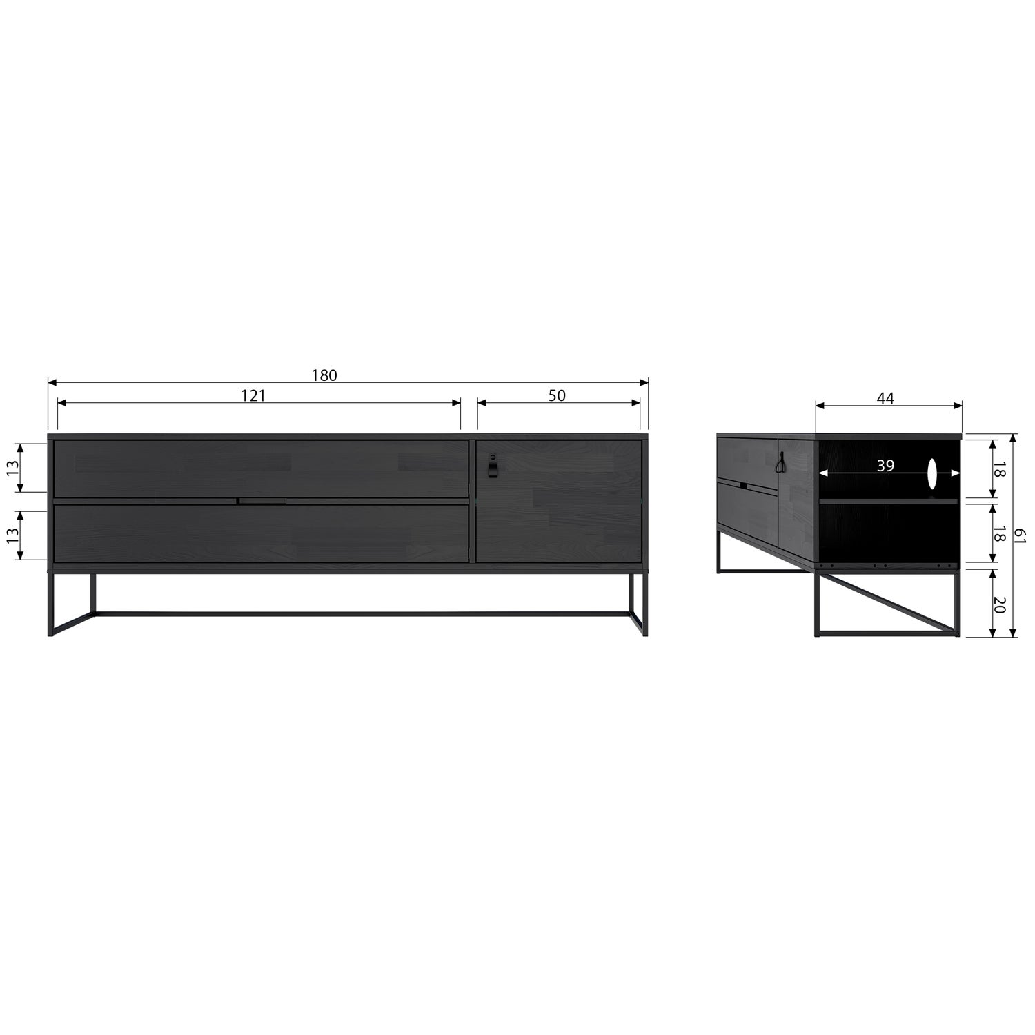 Silas tv meubel 180 cm eiken decor [fsc]