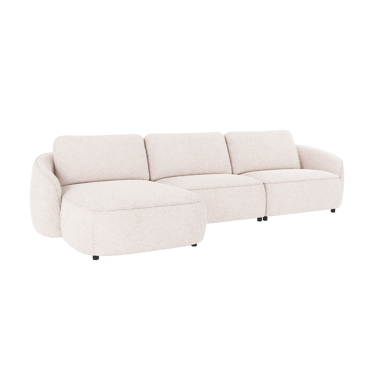 Norris gestoffeerde 4-zits hoekbank wit - links - 319 cm