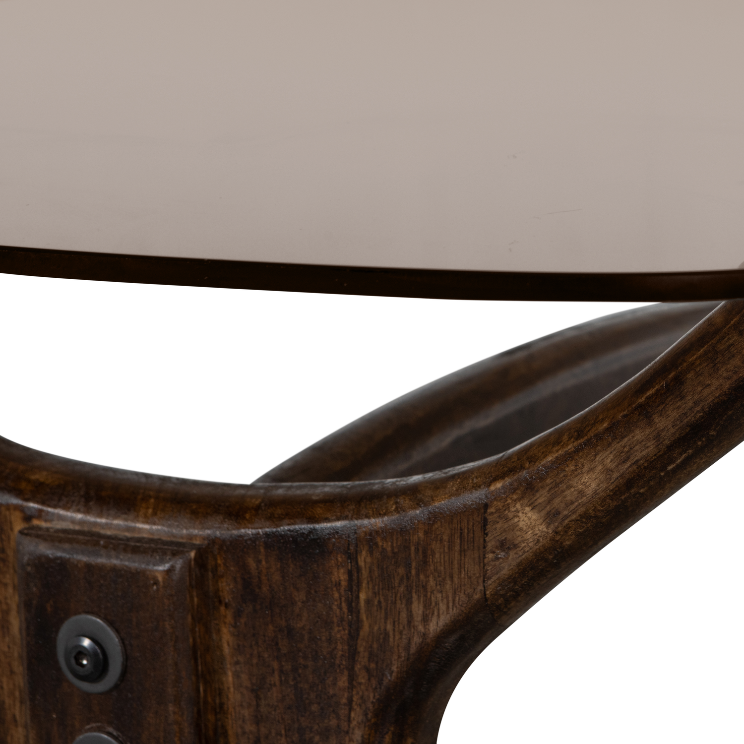 Flash salontafel mangohout/glas walnoot