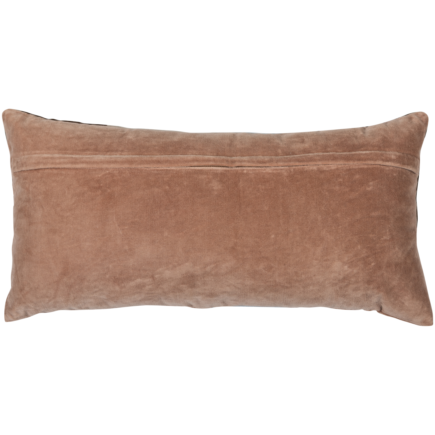 Laon kussens velvet naturel/blauw - set van 3