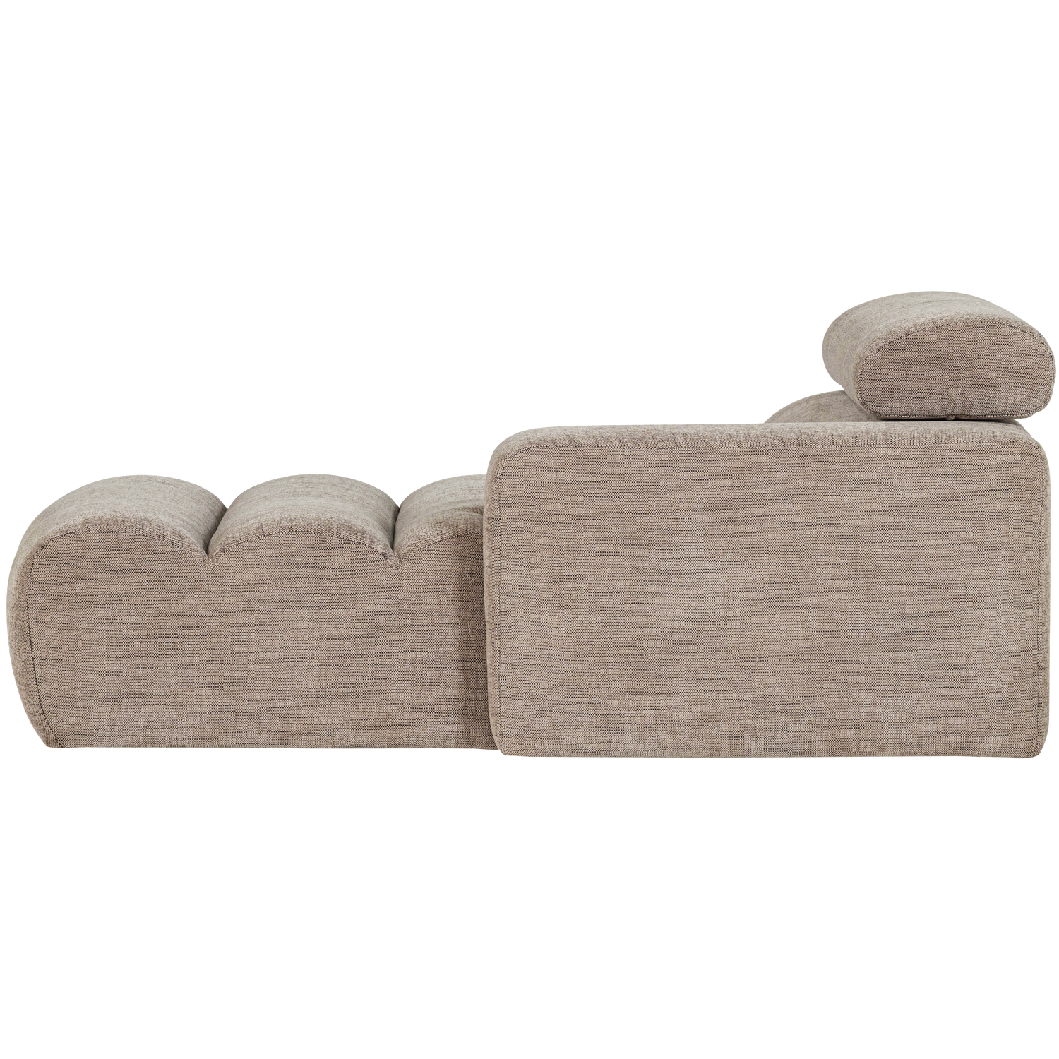 Novi chaise longue element arm rechts boucle karamelbruin