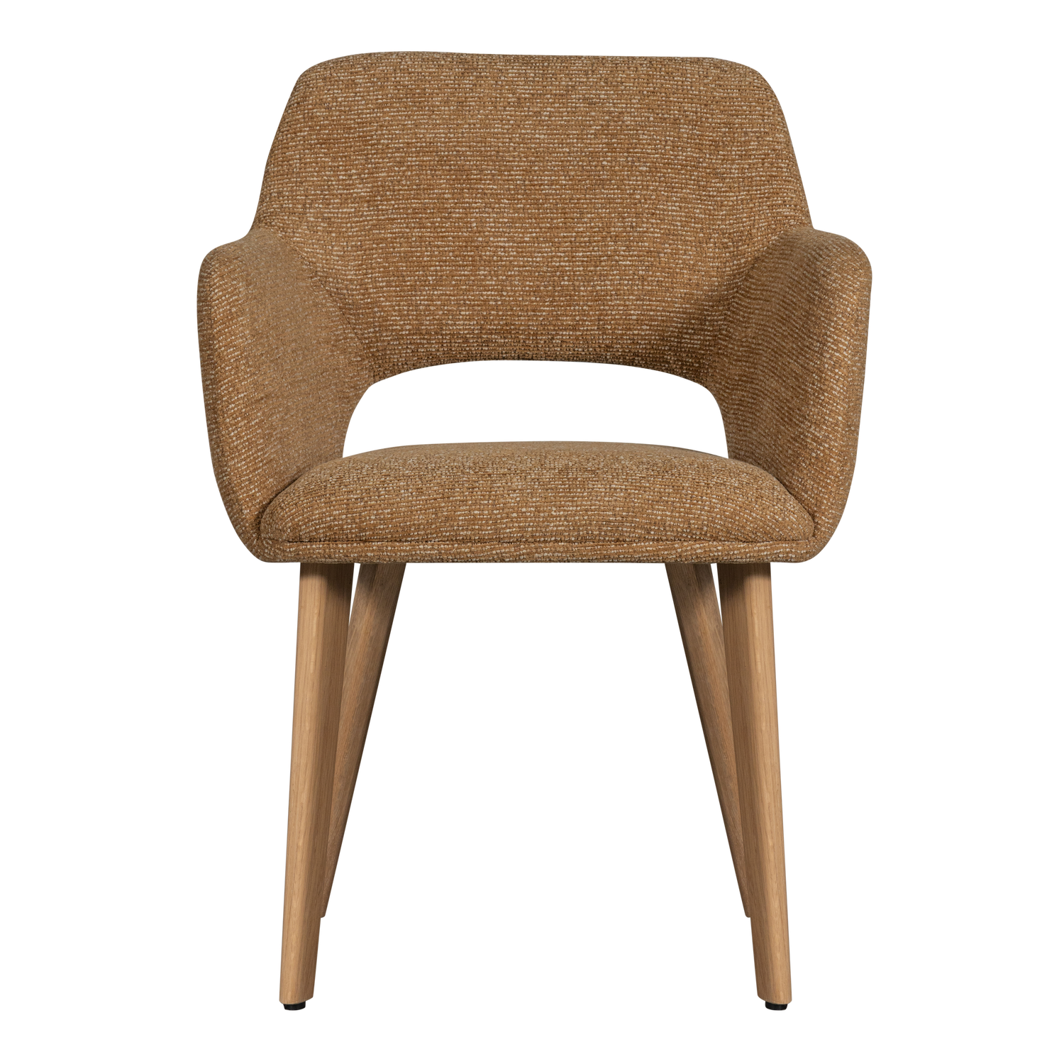Murat eetkamerstoel taupe met houten poot naturel