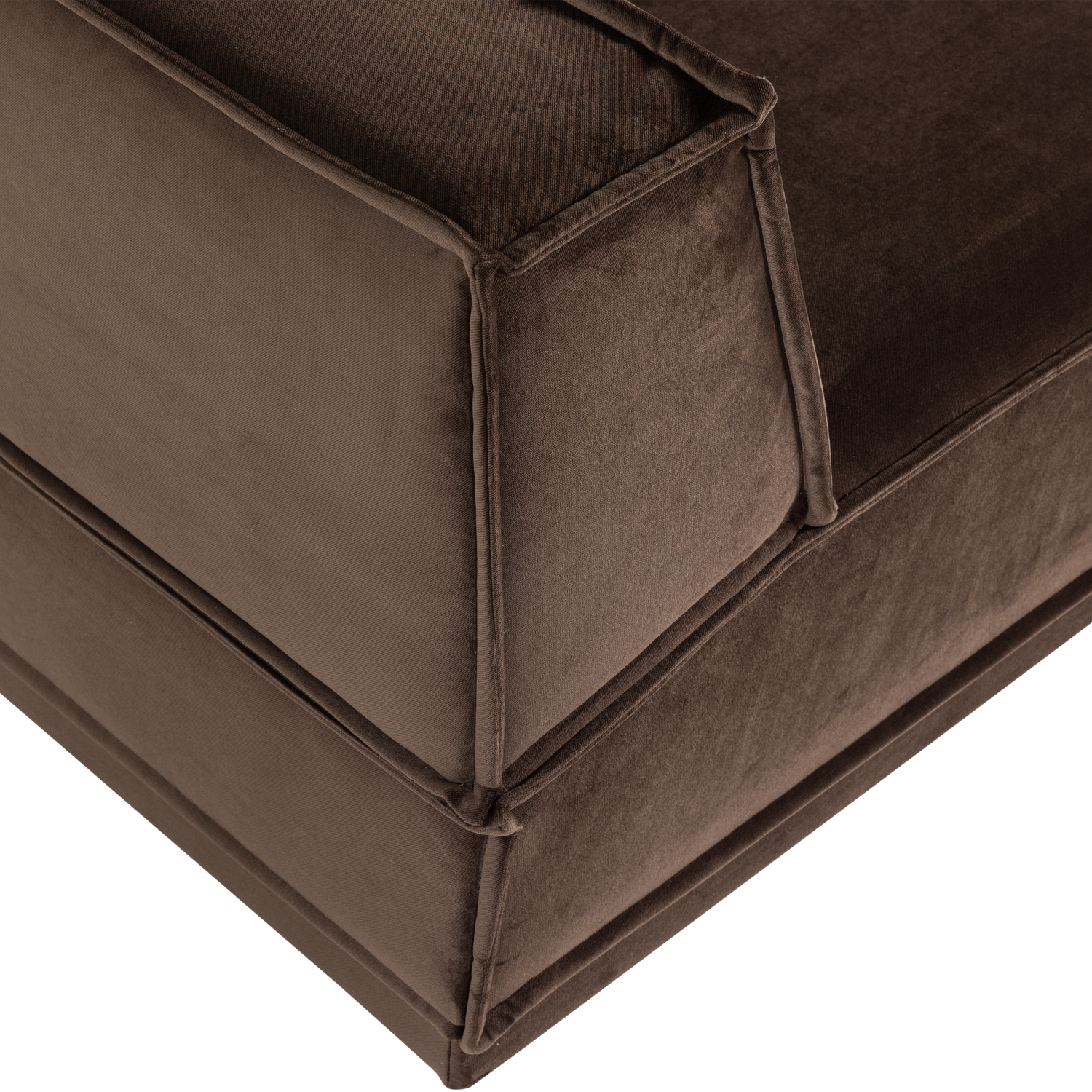 Manu chaise longue bank rechts velvet bruin [fsc]
