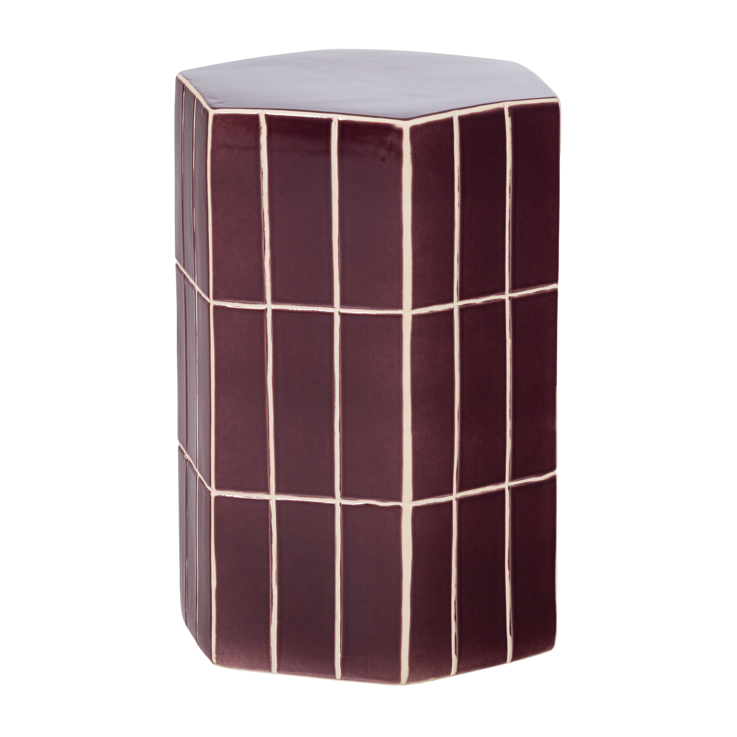 Plu decoratieve bijzettafel 42x30x26 cm keramiek paars
