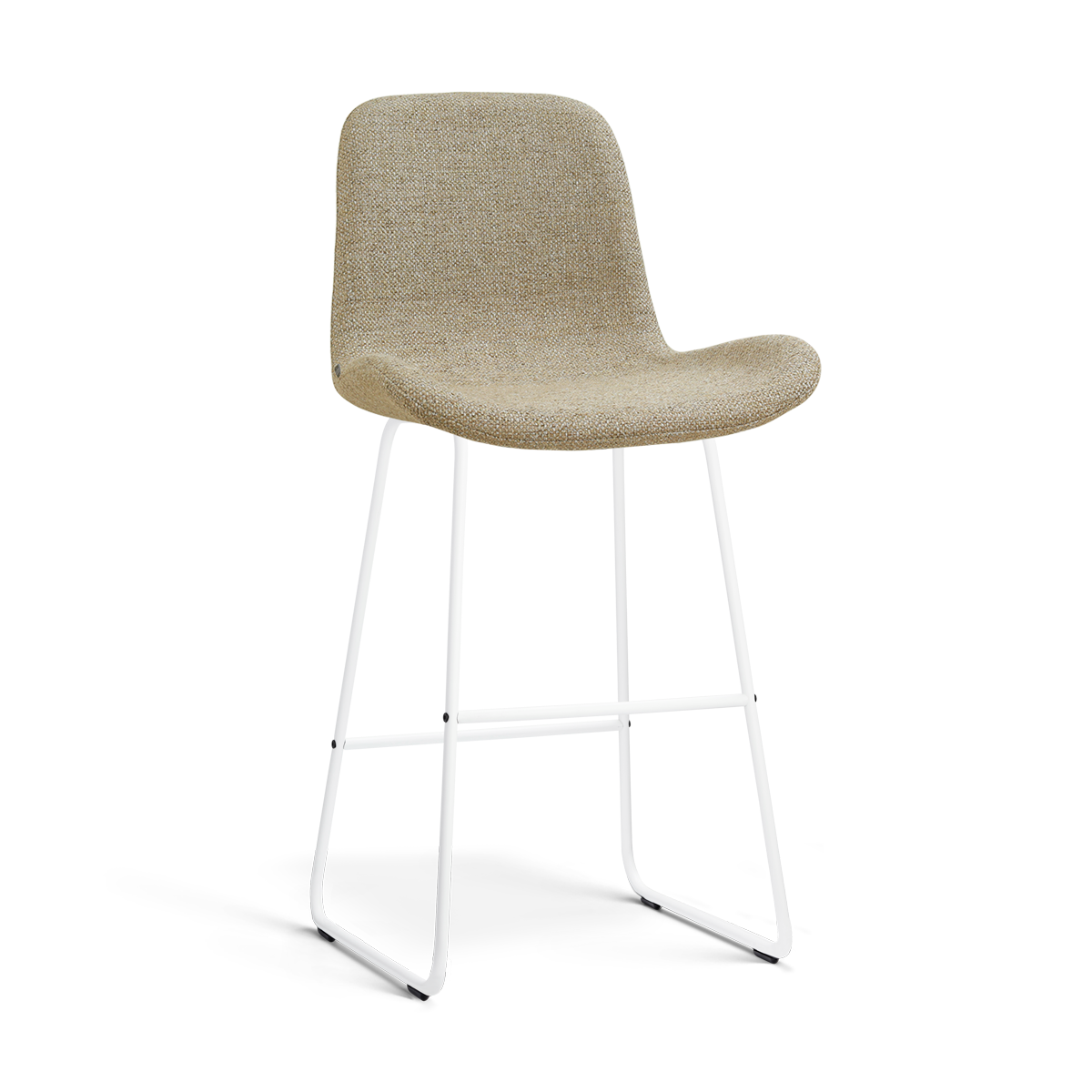 Barkruk Nino-Fé wit onderstel rib beige 75 cm