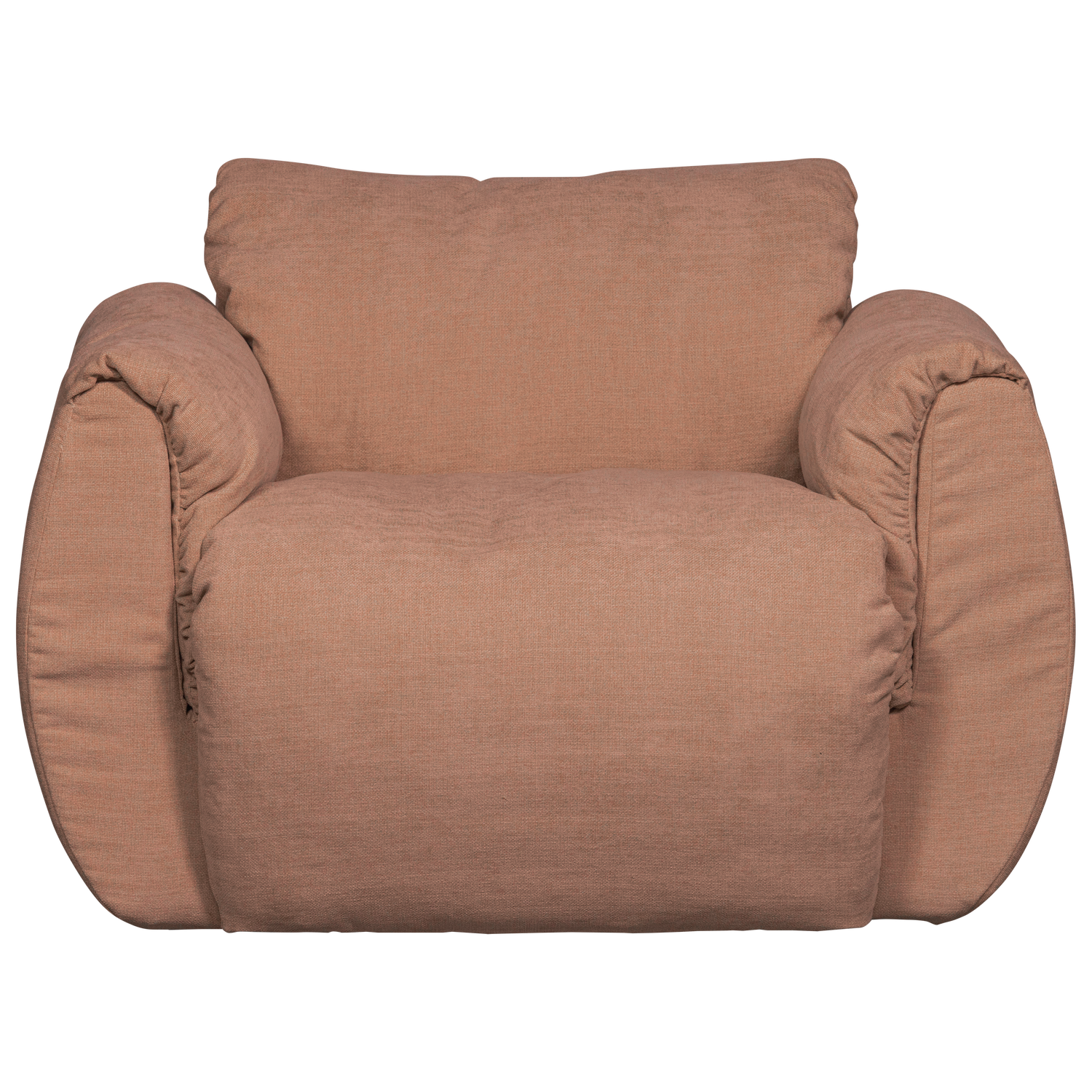 Baggy draaifauteuil geweven stof warmgrijs melange