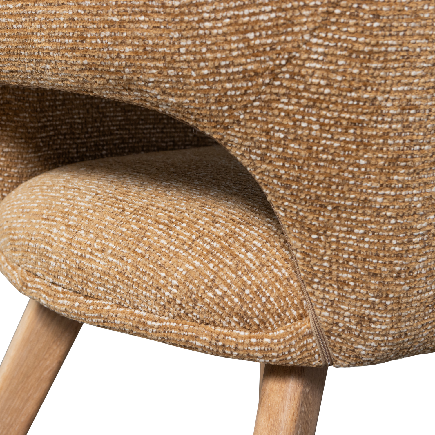Murat eetkamerstoel taupe met houten poot naturel