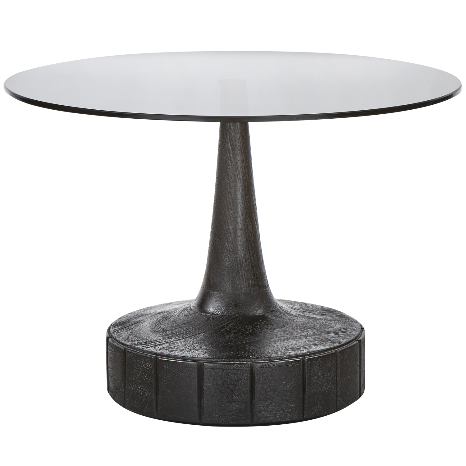 Soya bijzettafel mangohout/glas zwart