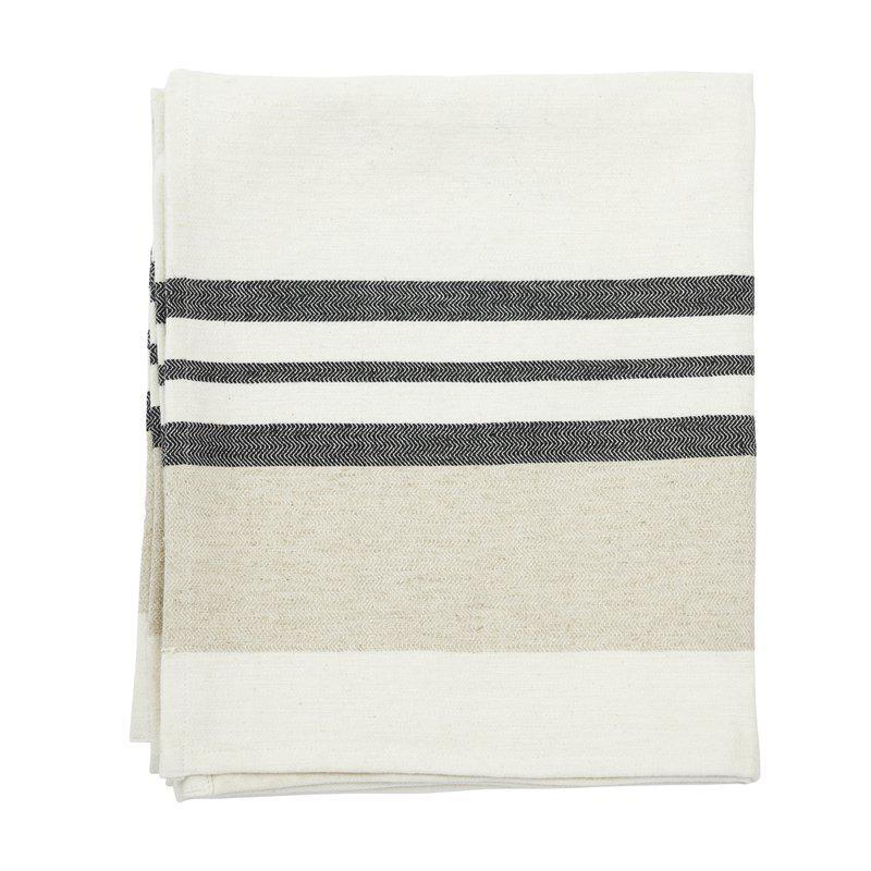 Tafelkleed Visgraat – Gebroken Wit & Zwart 150x250 cm