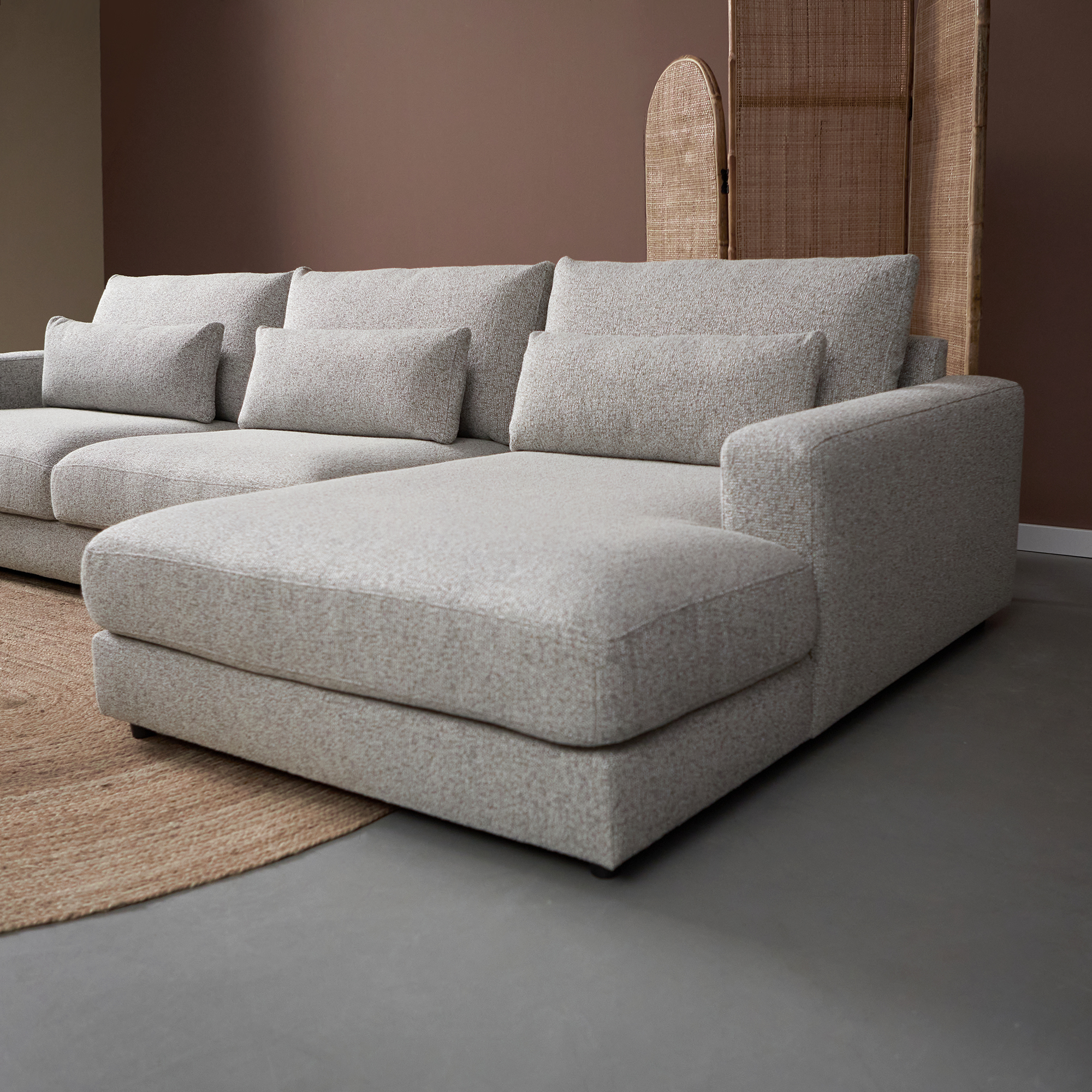 Hoekbank Lusaro Lichtgrijs Chaise Longue