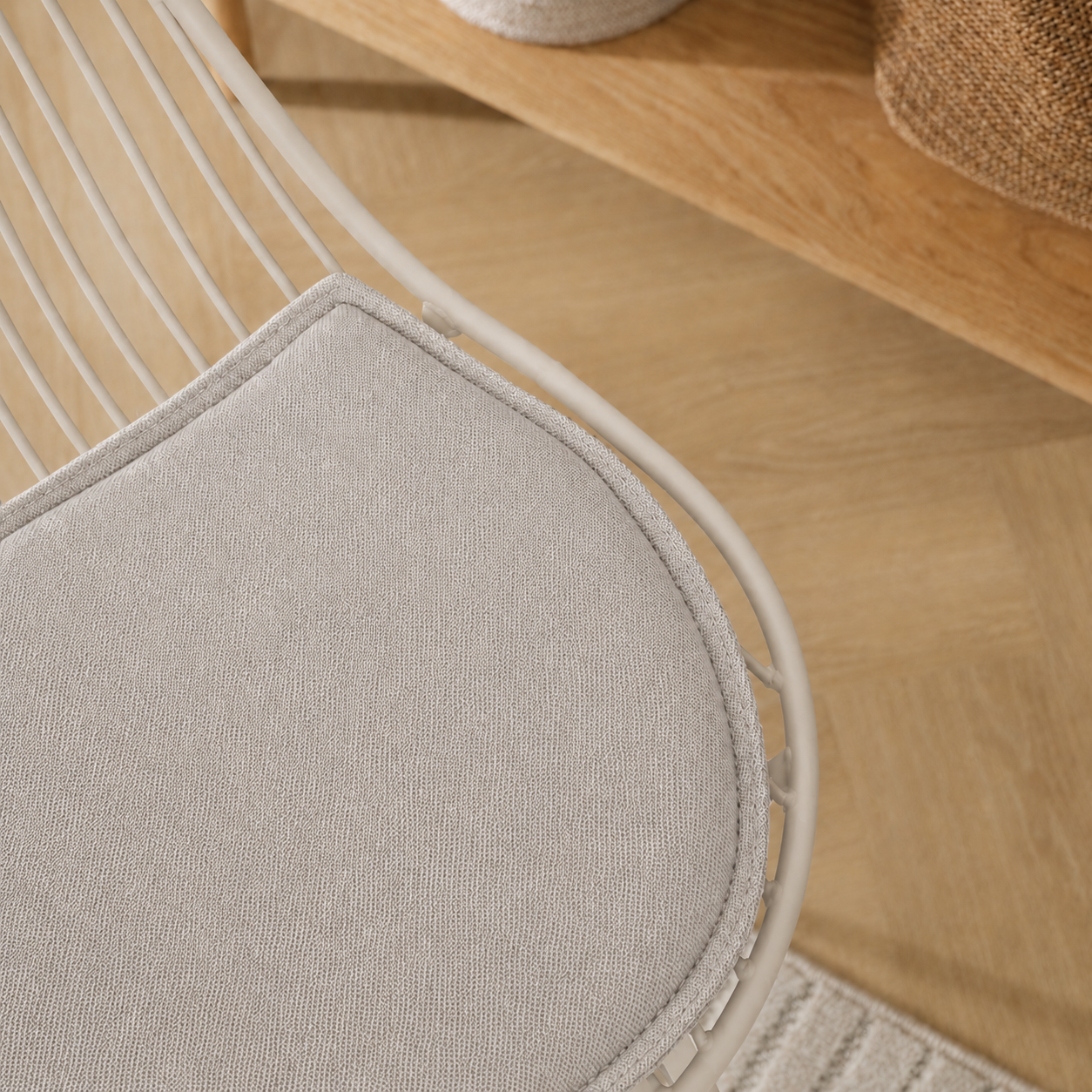 Barkruk Pleun grijsbeige - met zitkussen - 65 cm
