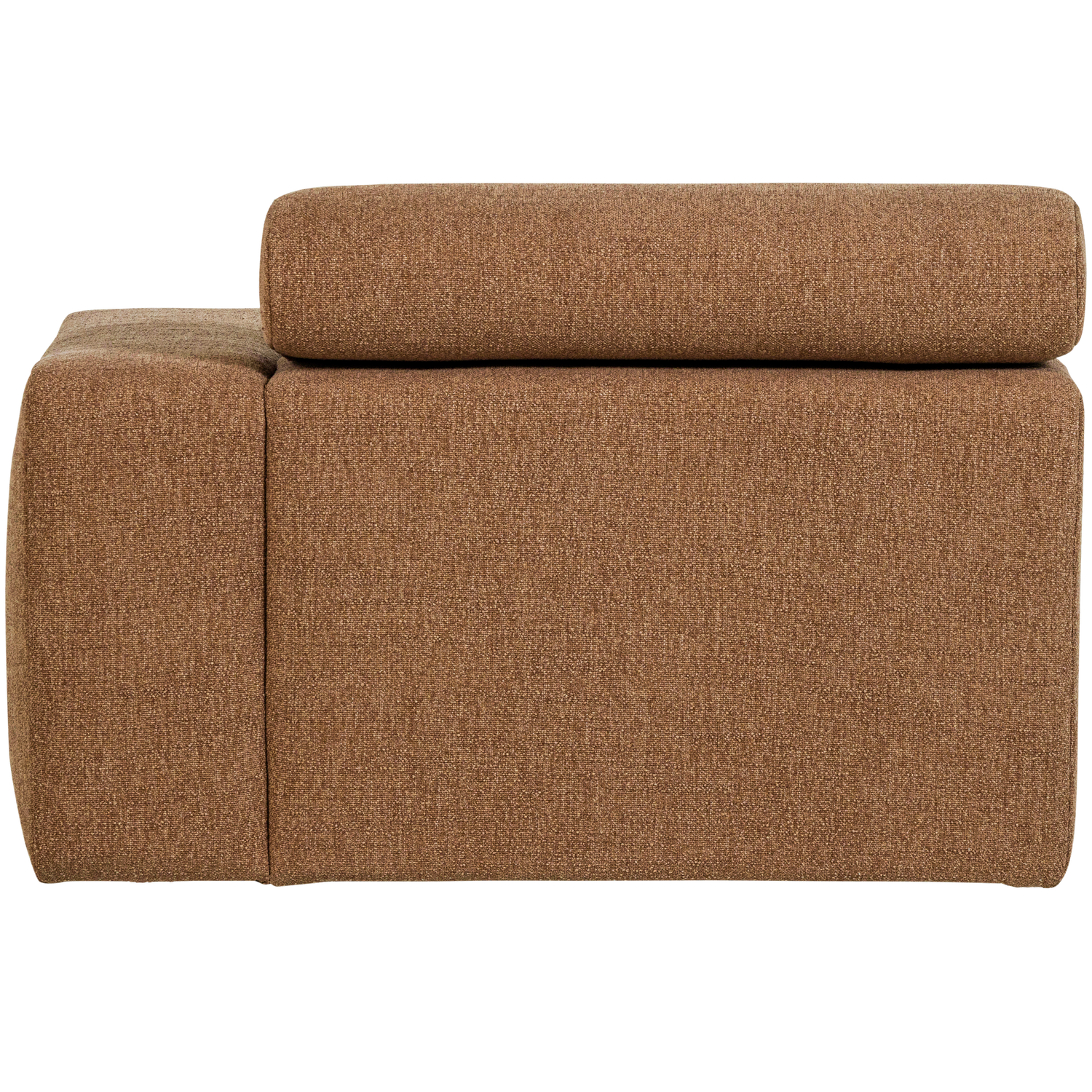 Novi chaise longue element arm rechts boucle karamelbruin