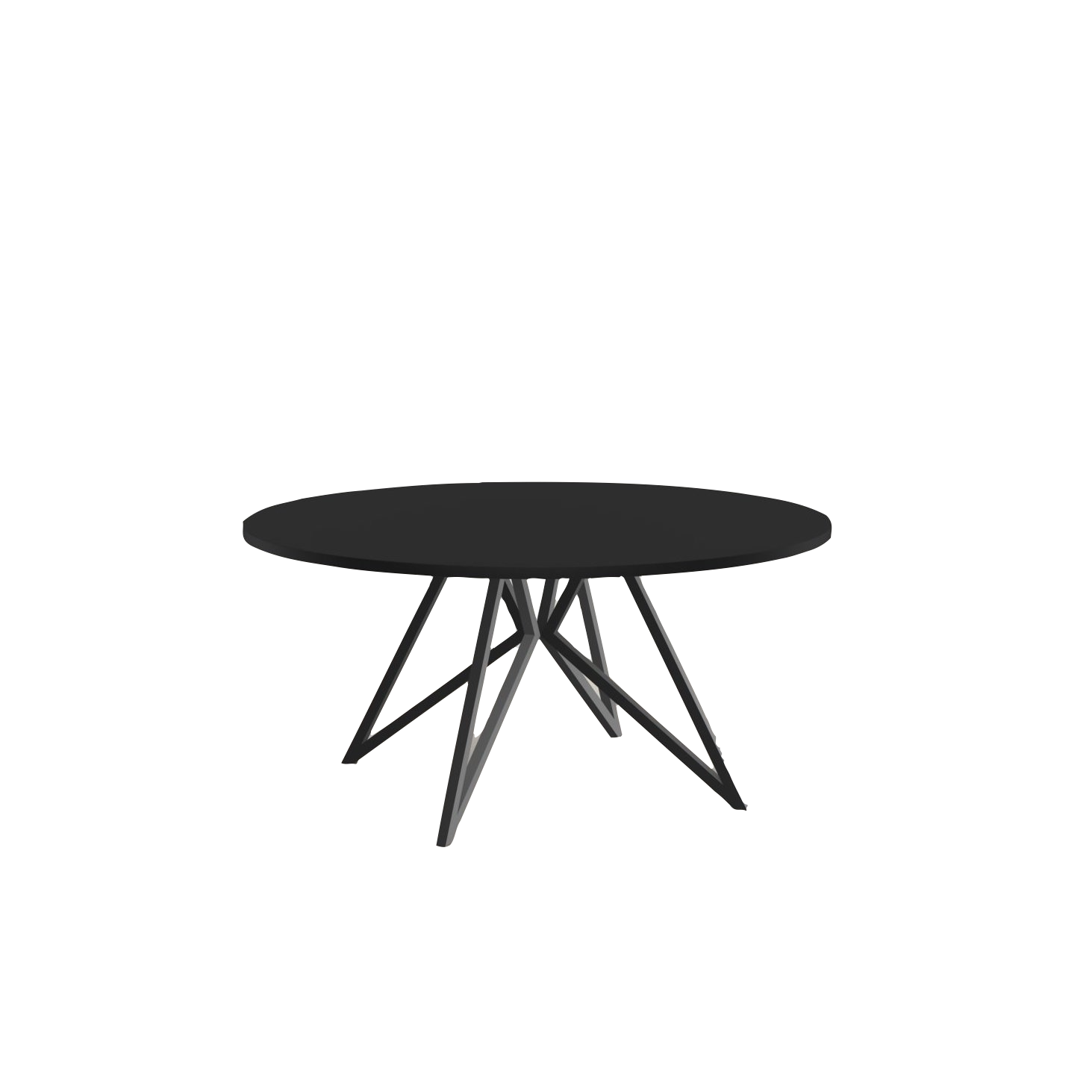 Studio HENK tafel Butterfly Rond QuadpodXL - zwart frame, HPL Fenix nero ingo