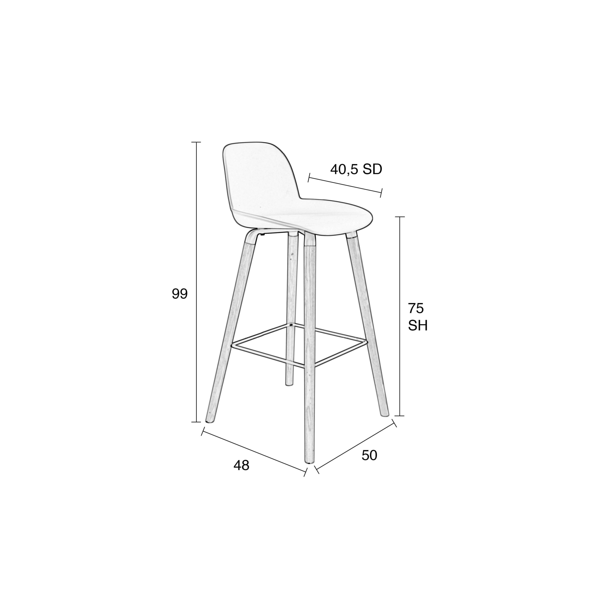 Zuiver Albert Kuip Barkruk 75 cm - Set van 2
