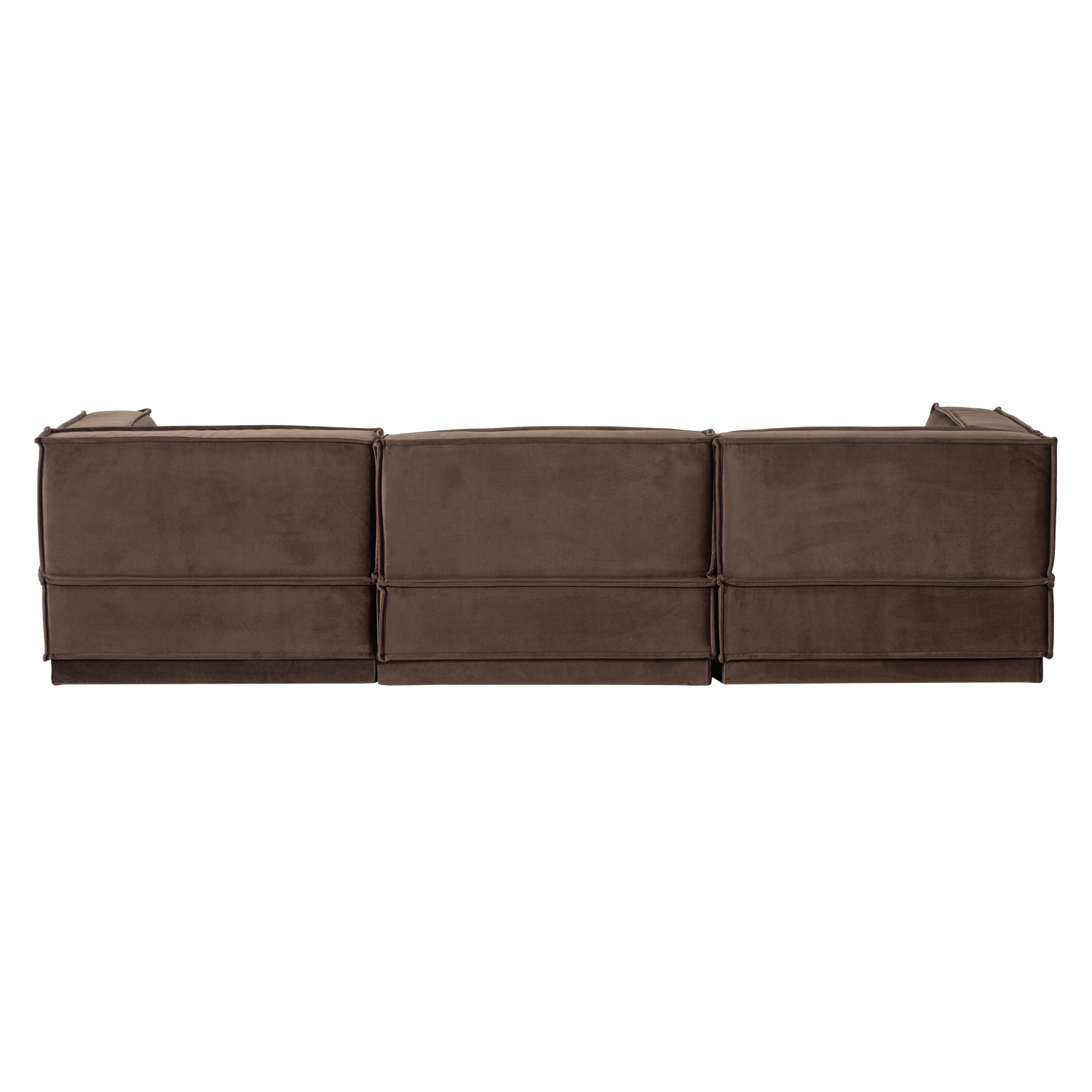 Manu chaise longue bank rechts velvet bruin [fsc]
