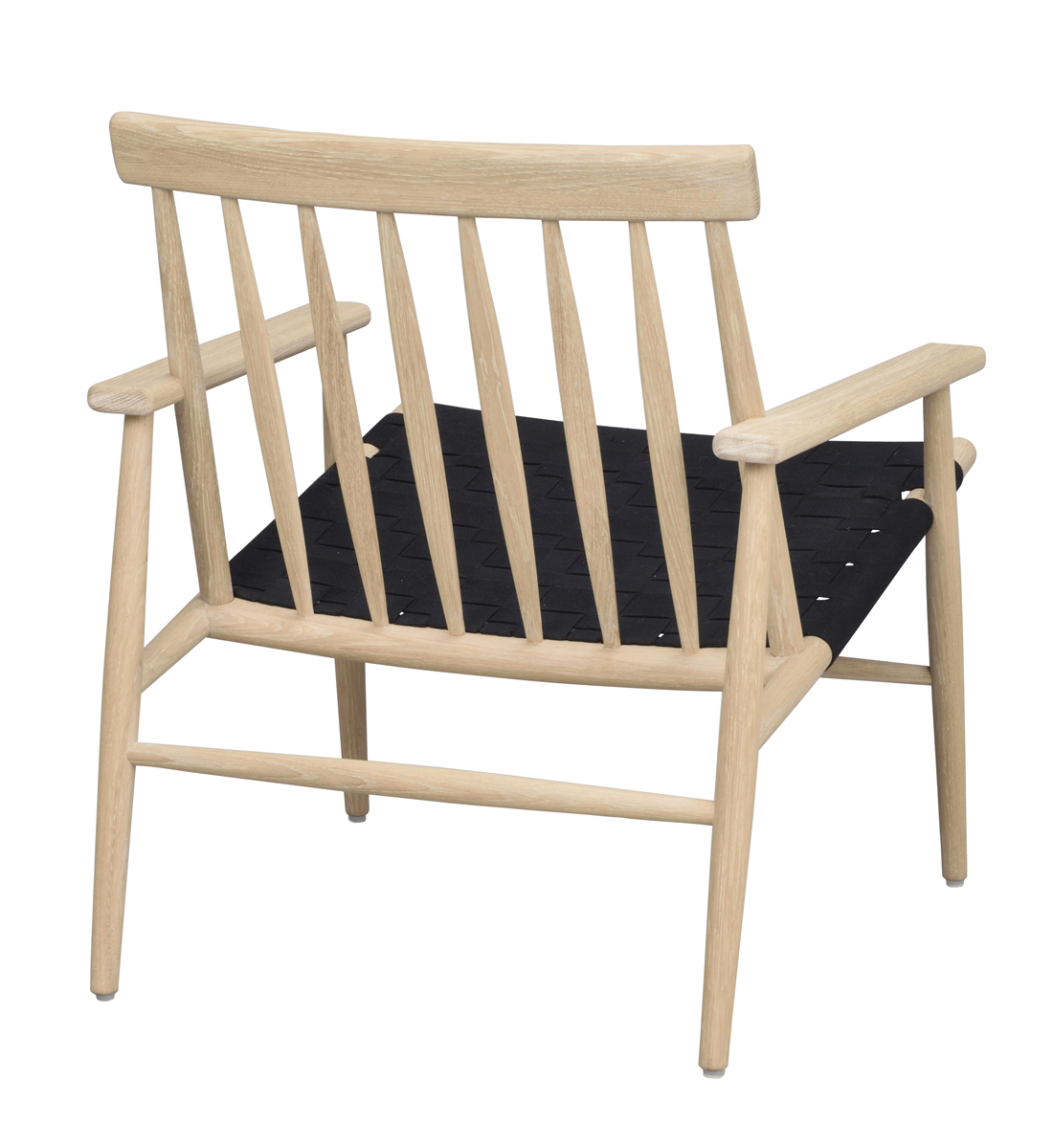 Fauteuil Canwood houten whitewash - zwarte zitting