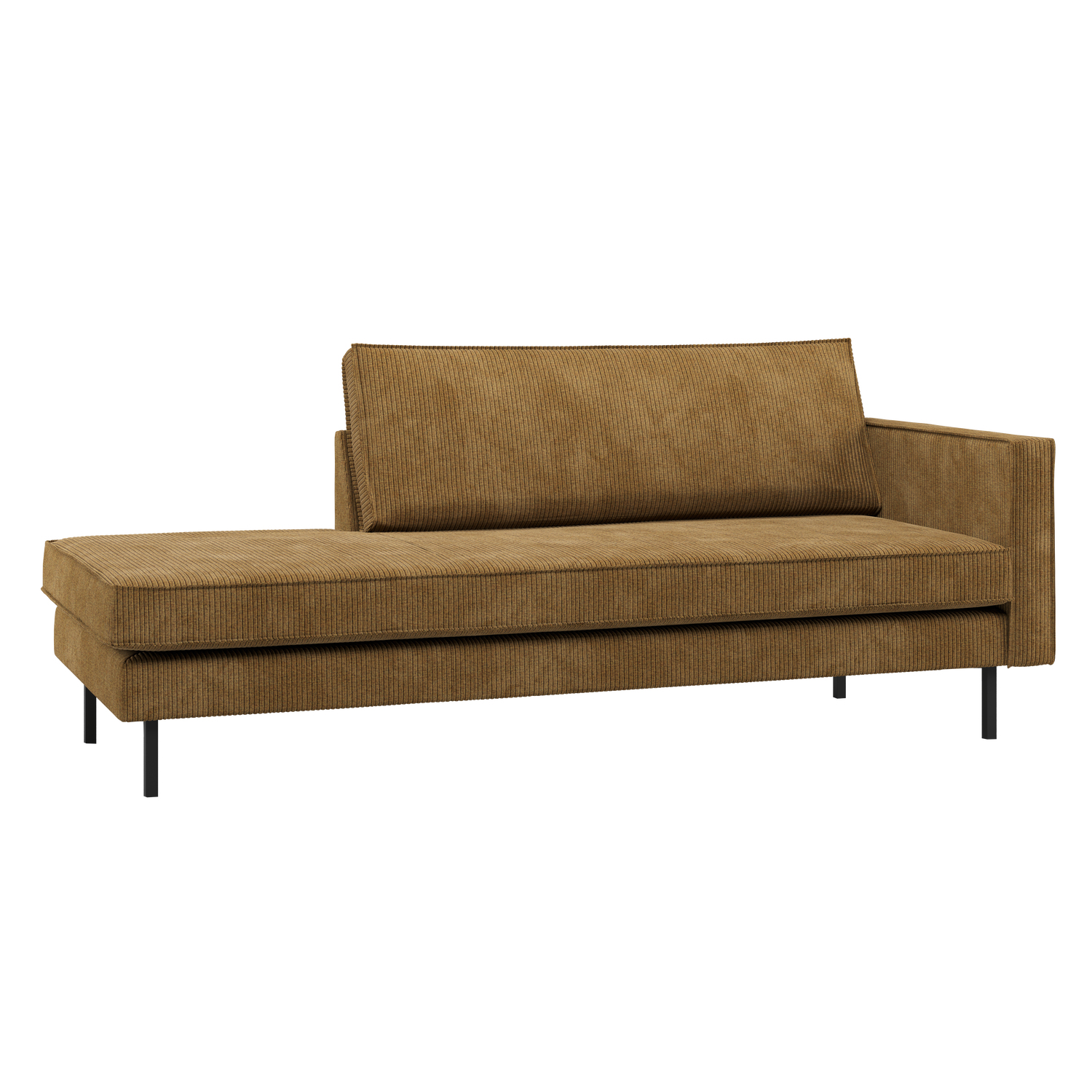 Rodeo daybed rechts ribstof bruin
