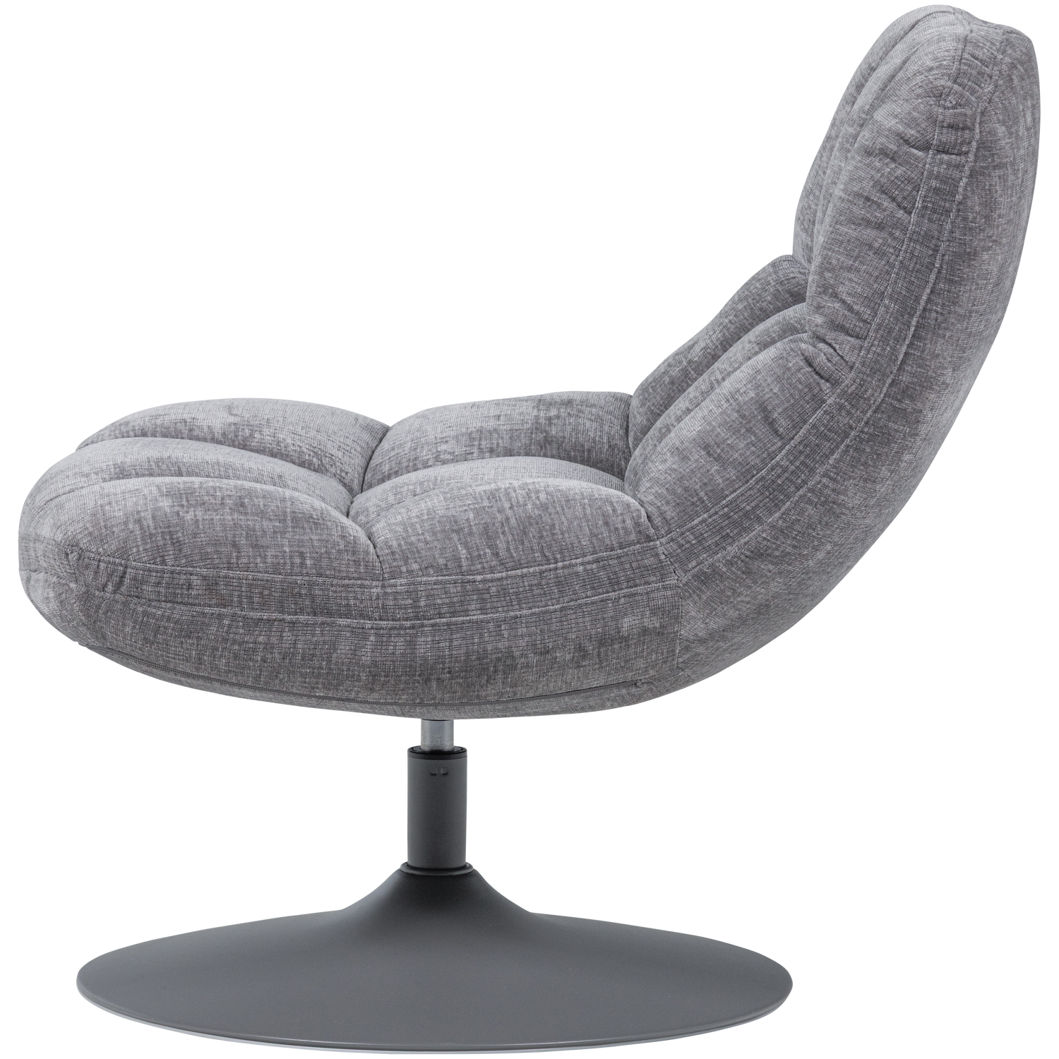 Elvi draaifauteuil chenille structuur lichtgrijs