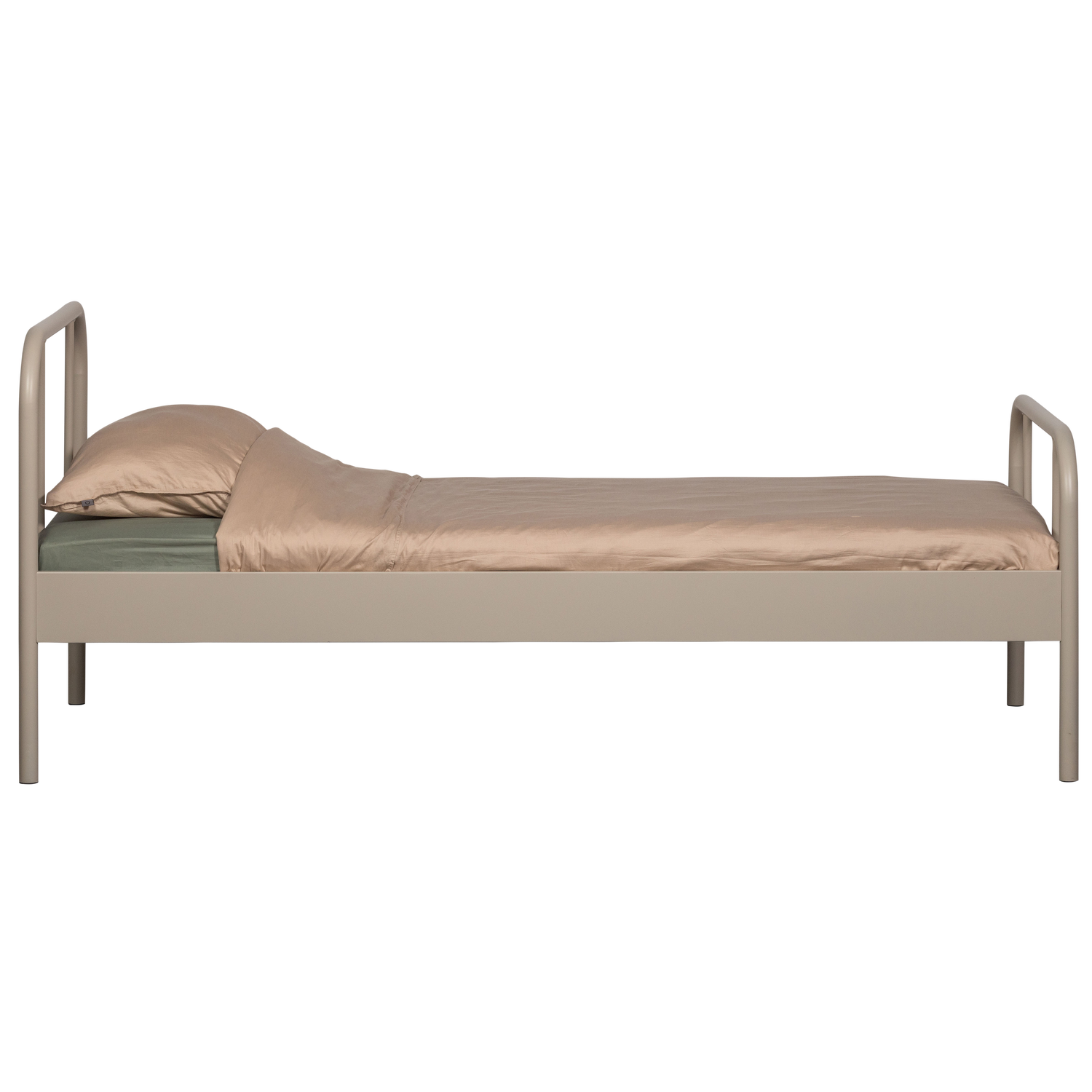 Mata 1-persoons bed metaal zand 90x200 cm