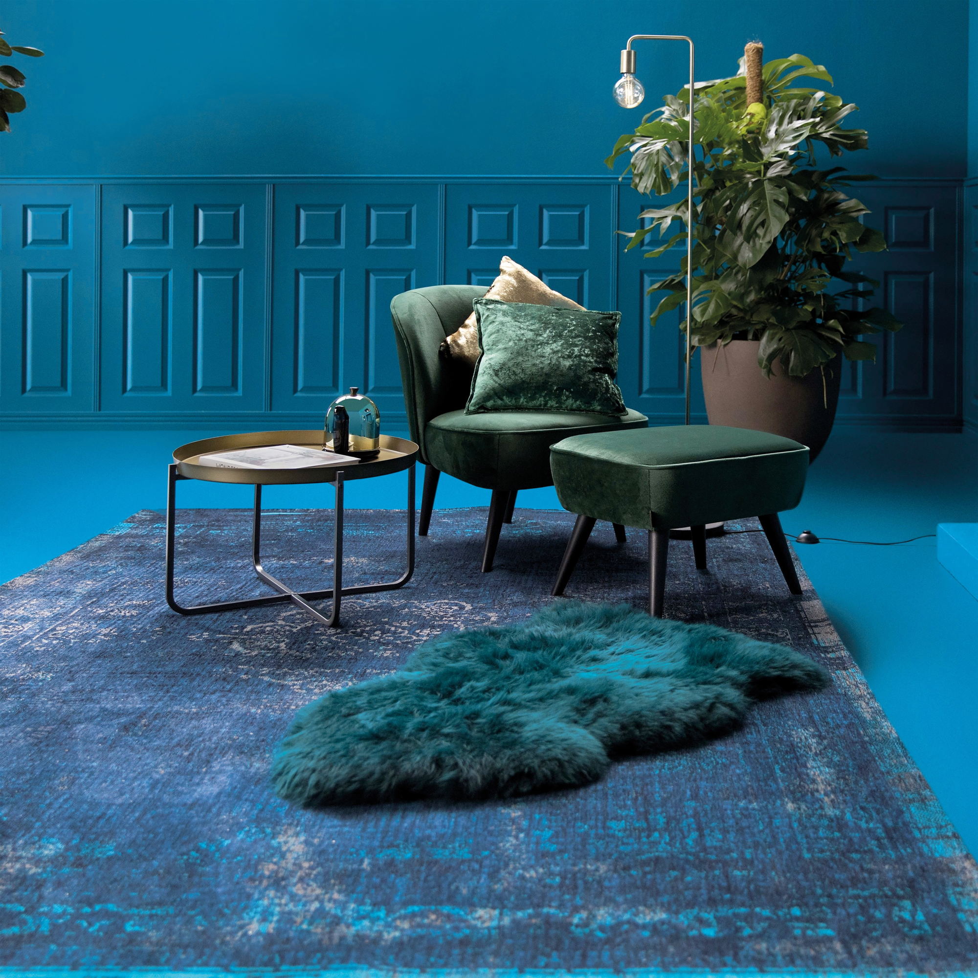 Ecorugs vloerkleed Medallion blauw