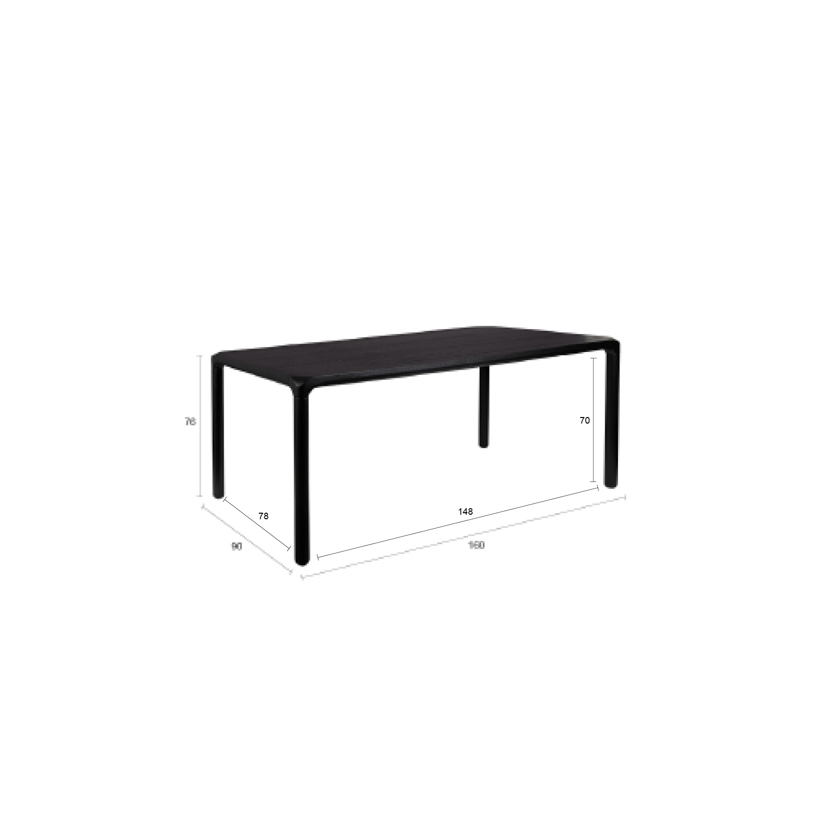 Zuiver Storm Eettafel Zwart