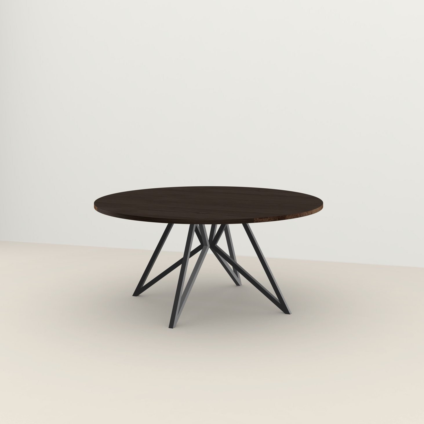 Studio HENK tafel Butterfly Rond QuadpodXL - zwart frame, gerookte beits