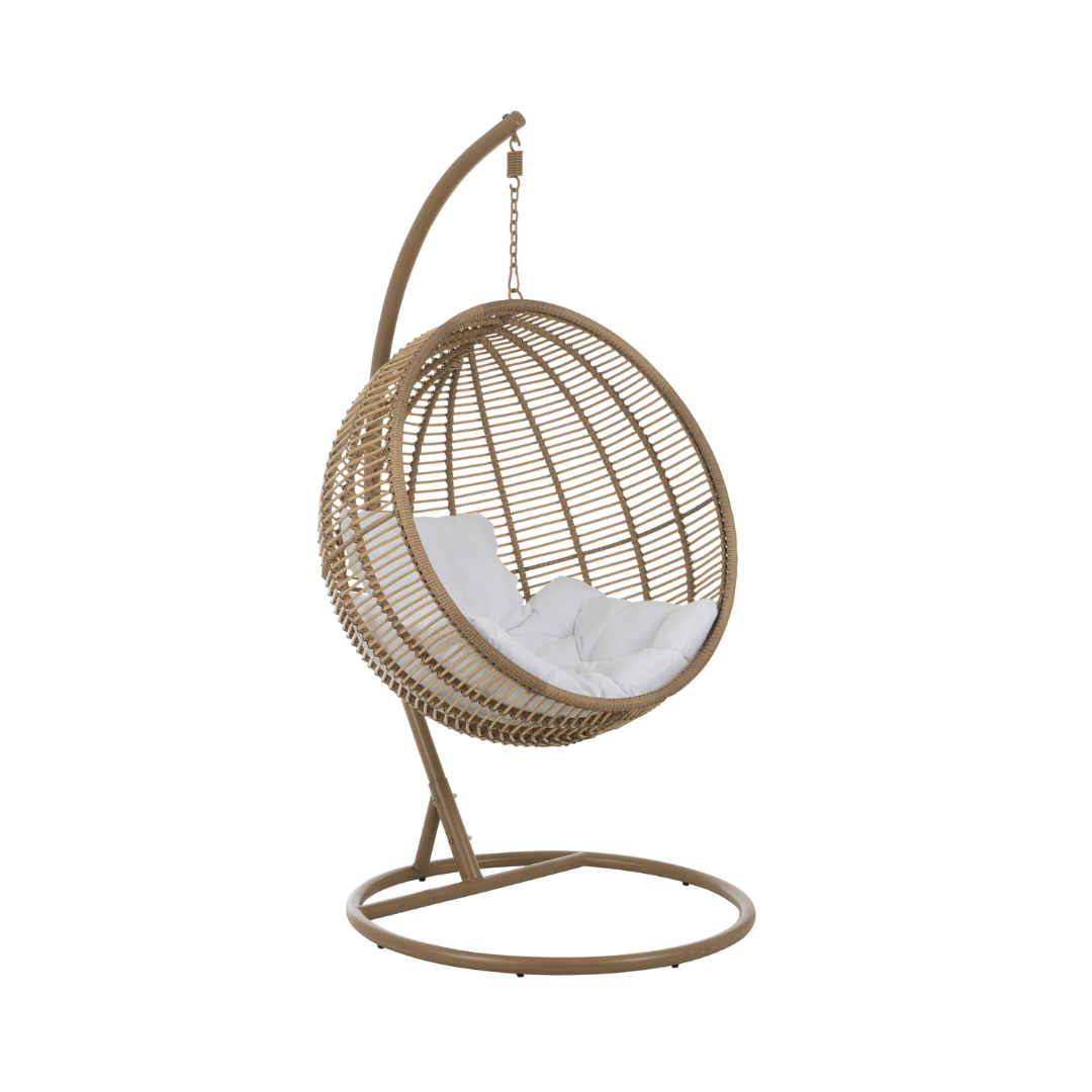 Beige ronde hangstoel j-line