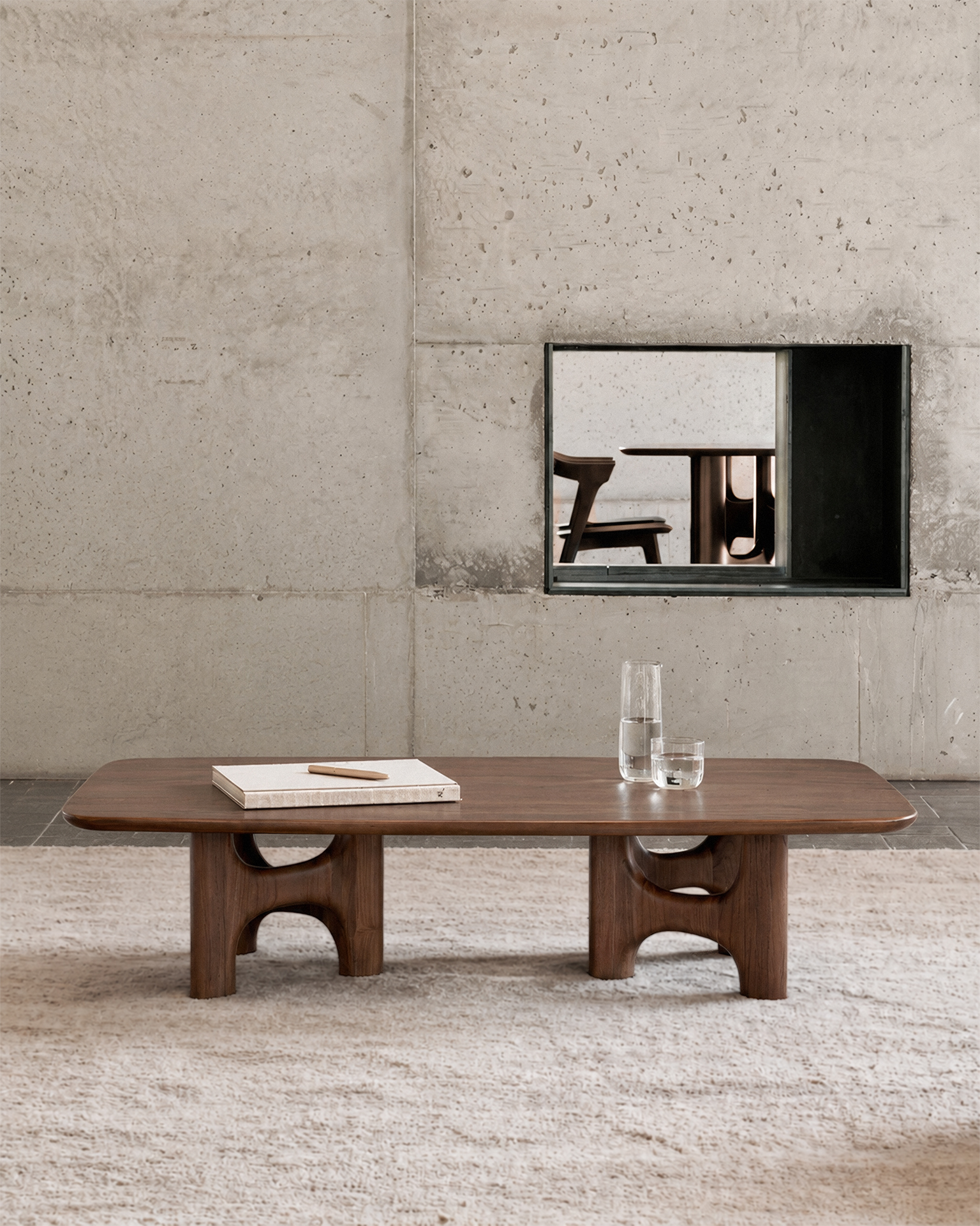 Salontafel Flow teak wild brown 150x60 cm
