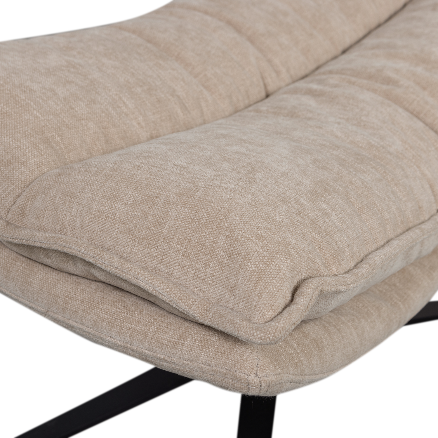 Kube draaifauteuil met hocker bruin