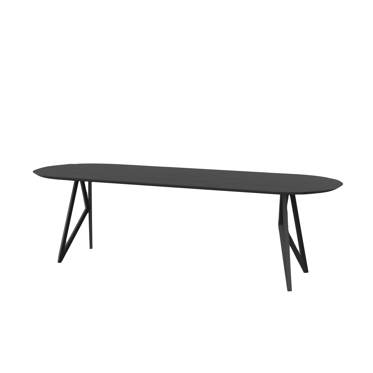 Studio HENK tafel Butterfly Plat ovaal - zwart frame, zwarte beits