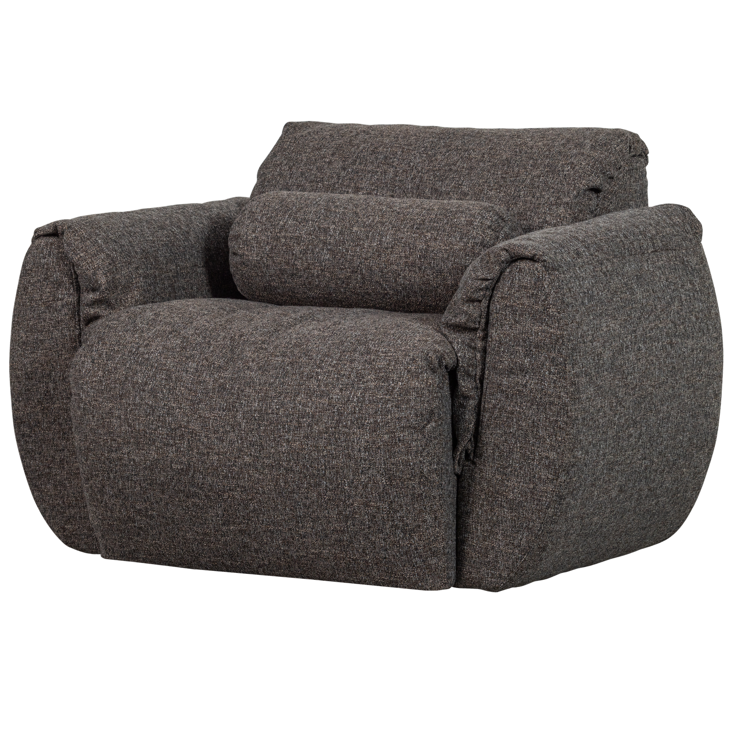 Baggy draaifauteuil geweven stof warmgrijs melange