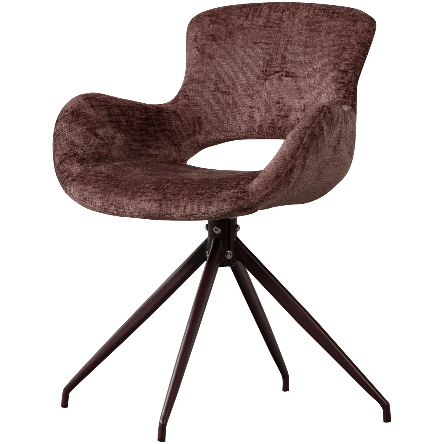 Eliva eetkamerstoel structure velvet paars - set van 2