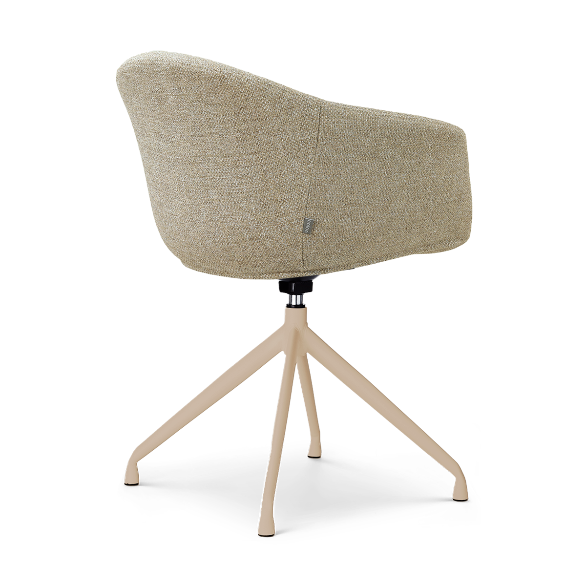 Draaibare eetkamerstoel Nola-Otis met armleuningen - beige onderstel