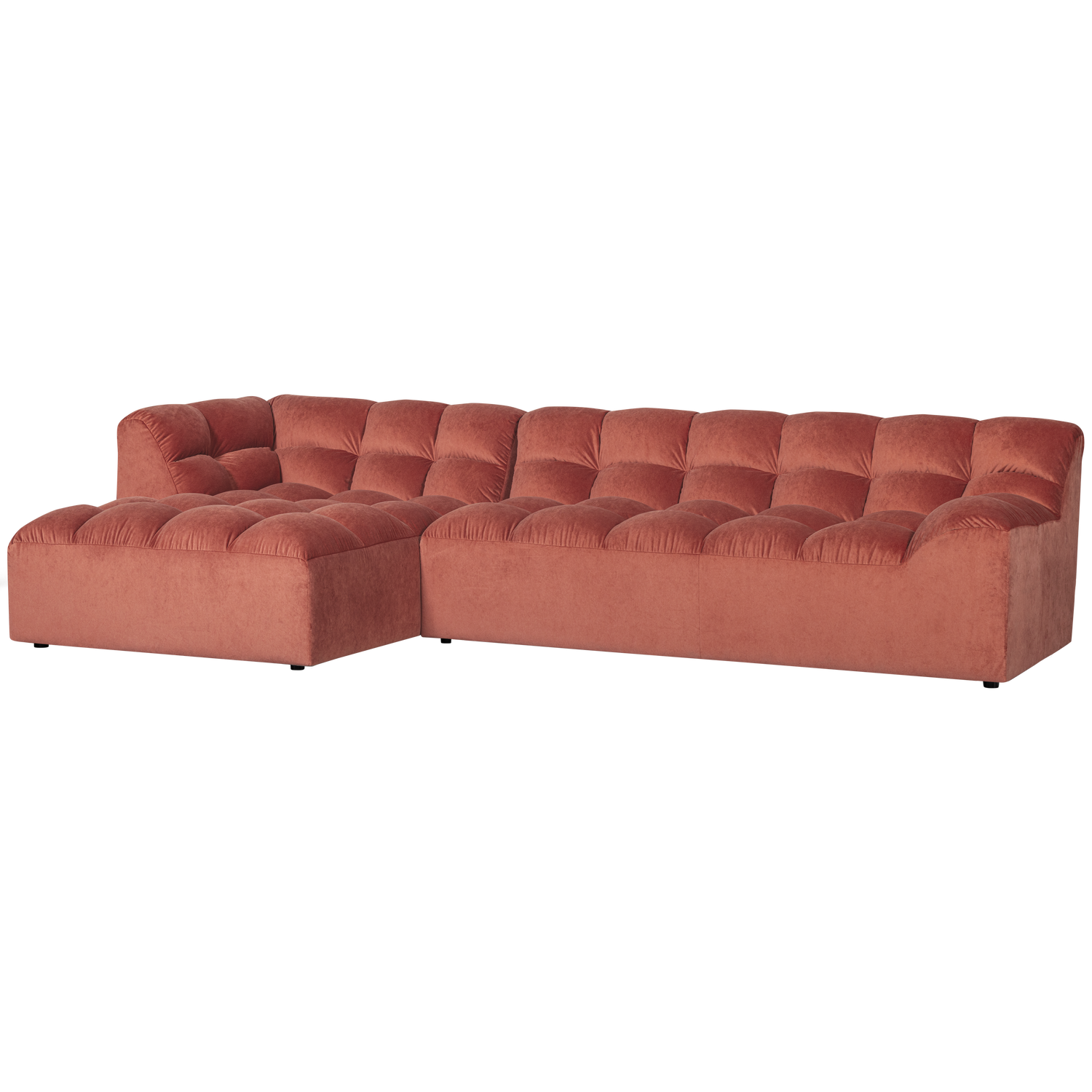 Allure chaise longue links geweven stof naturel melange
