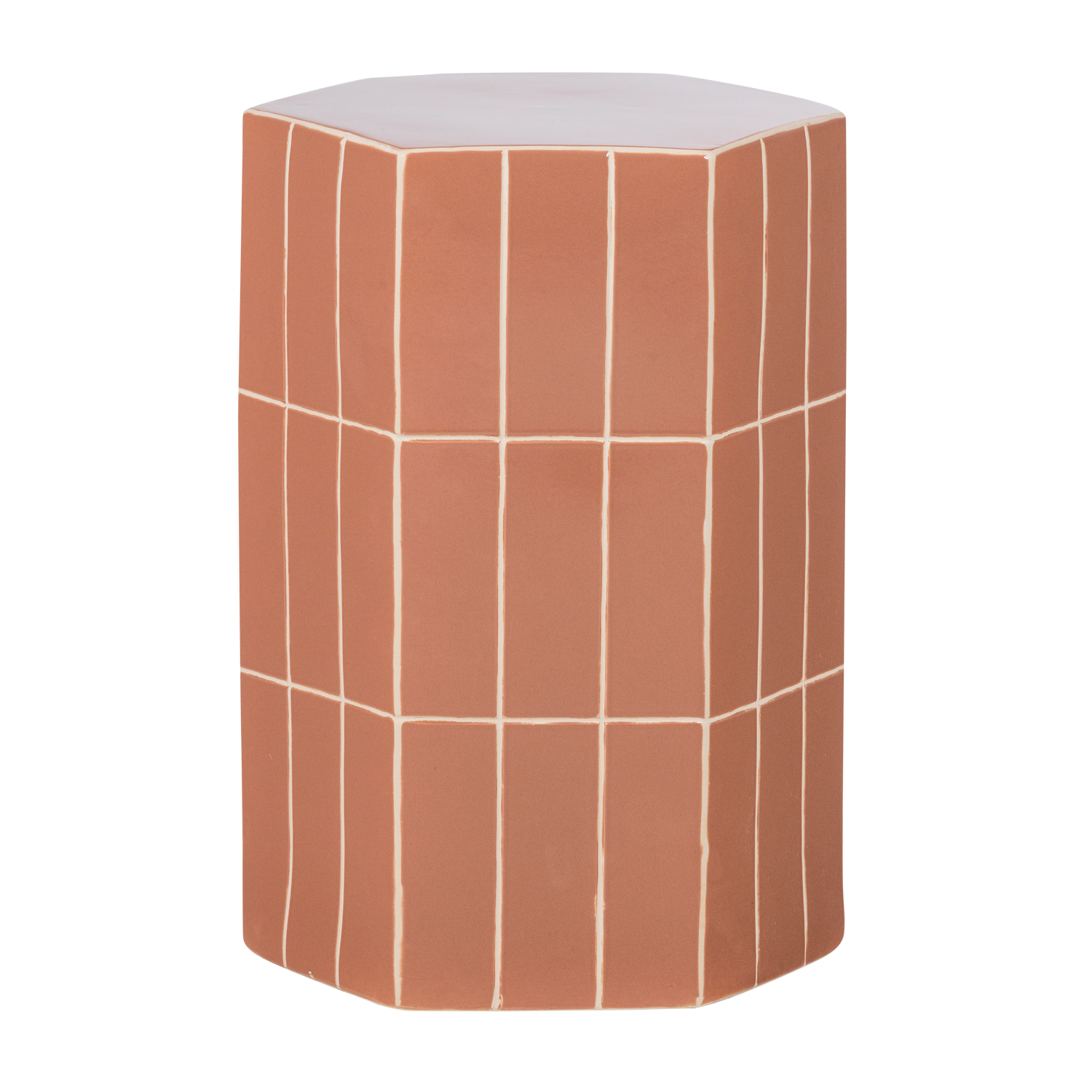 Plu decoratieve bijzettafel 54x38x32 cm keramiek oudroze