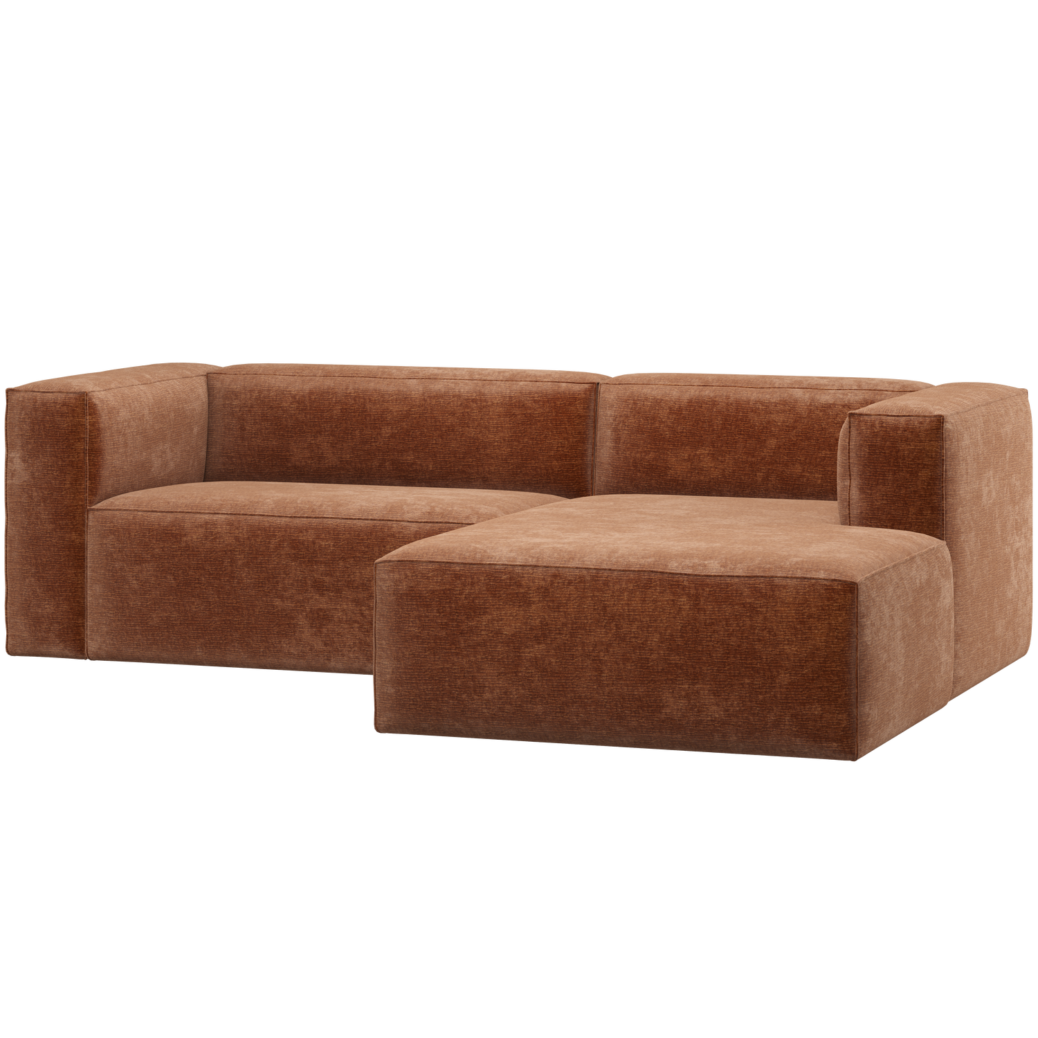 Bean chaise longue bank rechts chenille velvet taupe