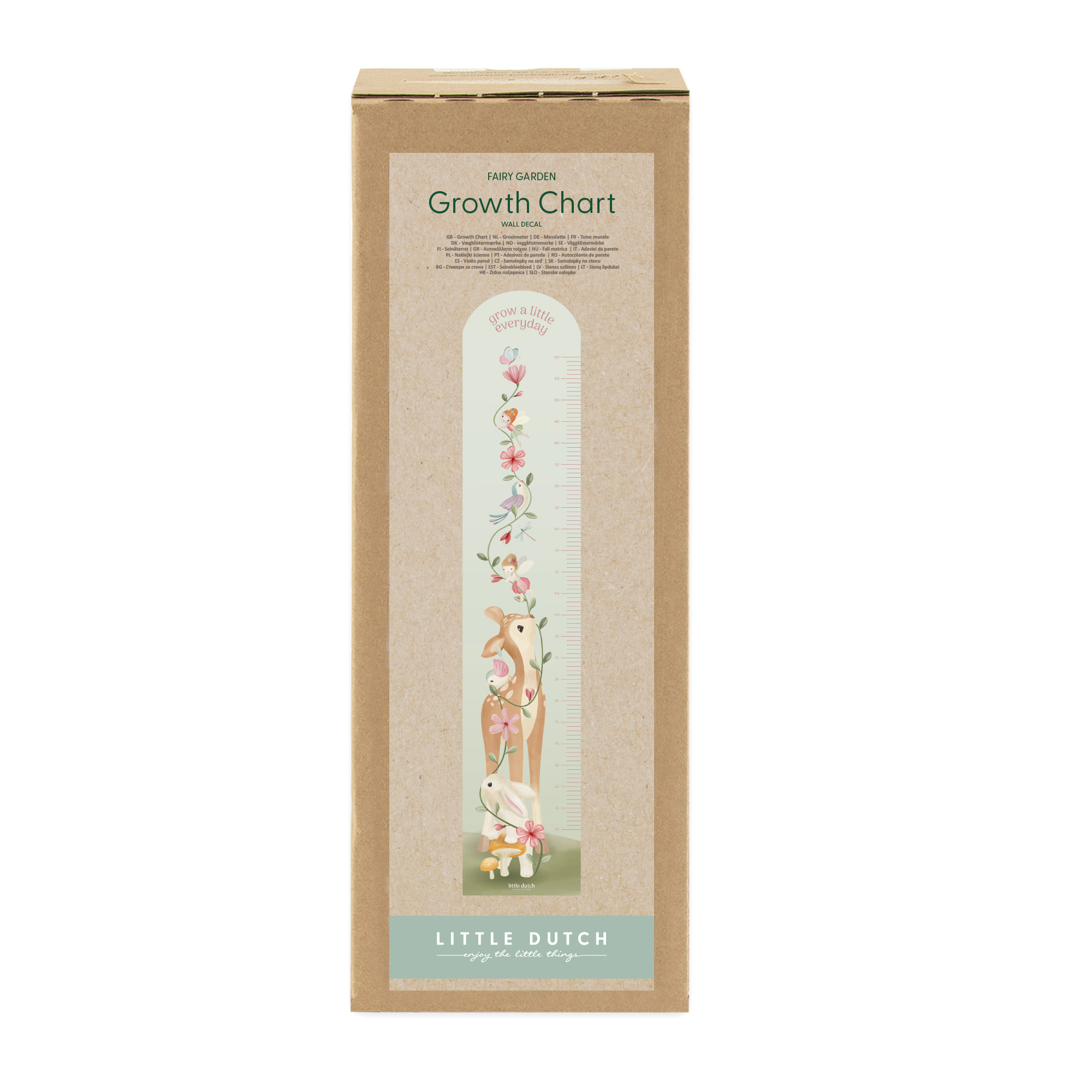 Groeimeter muursticker Fairy Garden