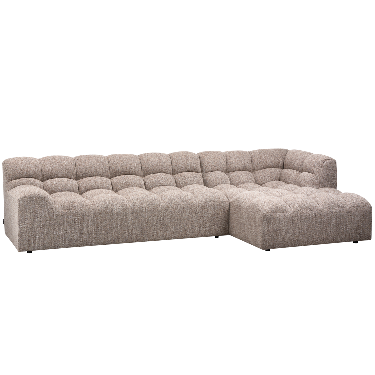 Allure chaise longue rechts geweven stof naturel melange