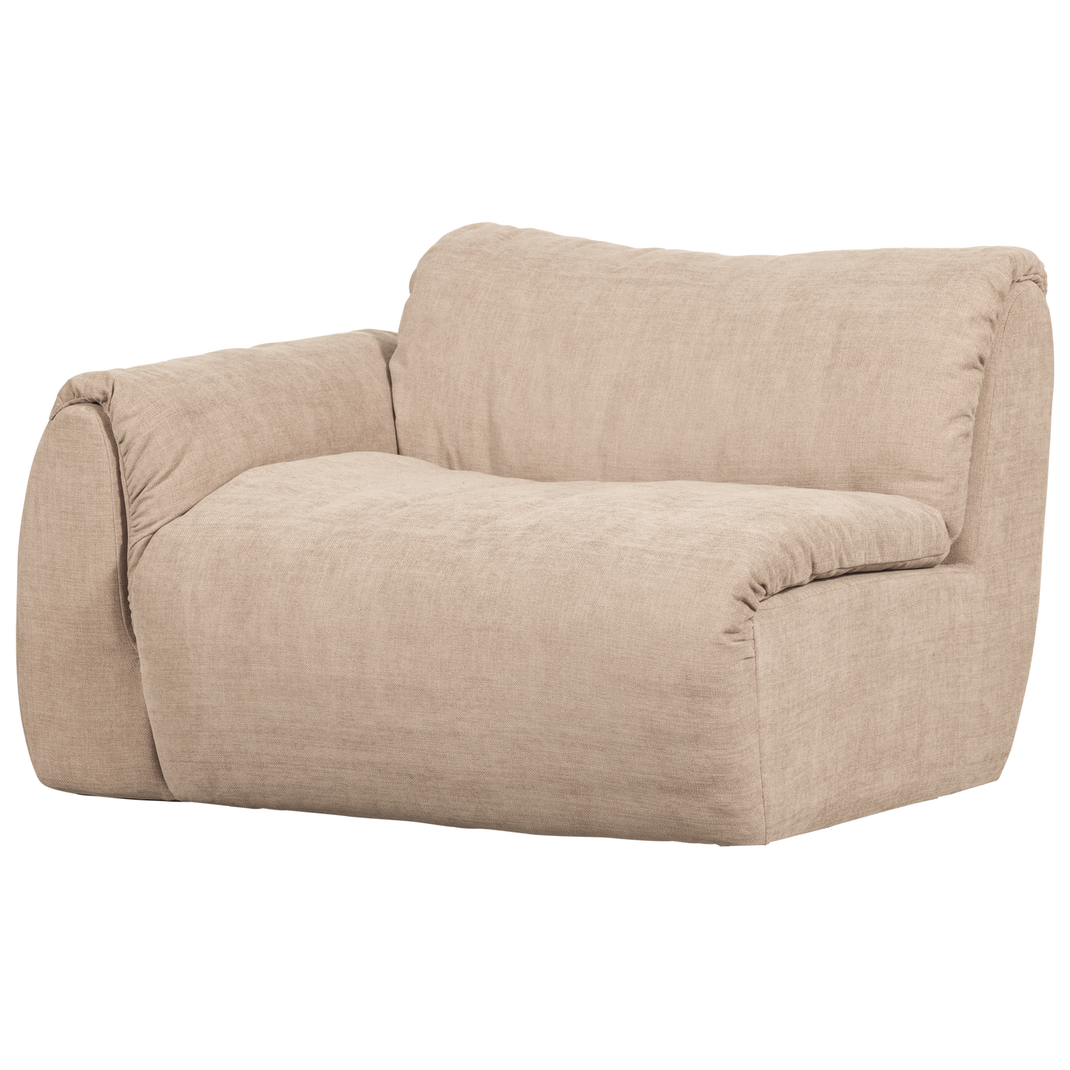 Baggy 1-zits element met arm links geweven chenille oudroze