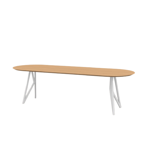 Studio HENK tafel Butterfly Plat ovaal - wit frame, hardwax light 3041