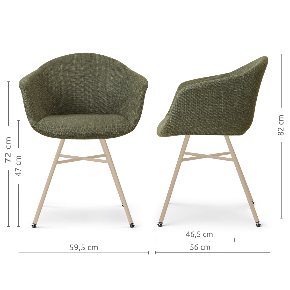 eetkamerstoel Noa-Otis beige onderstel