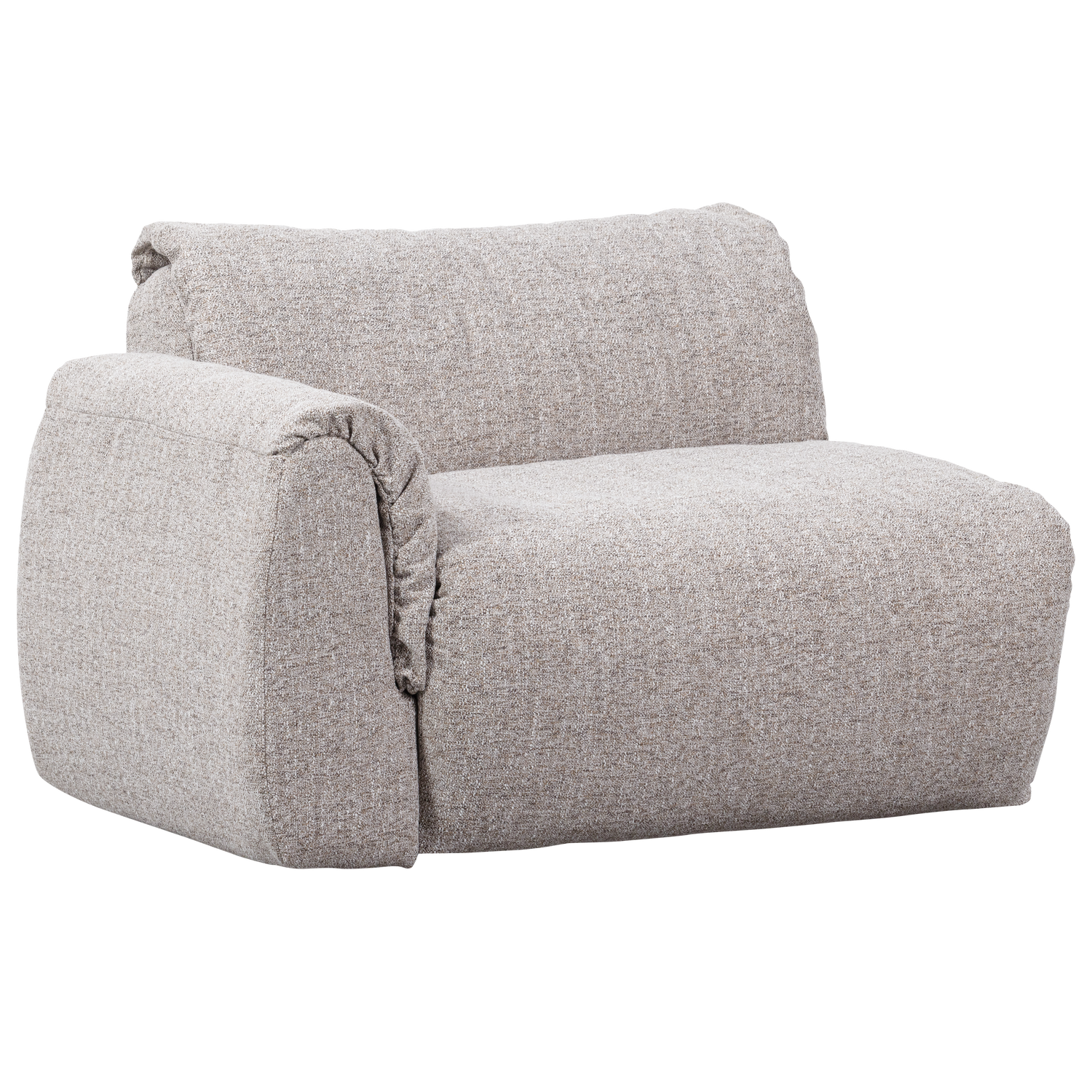 Baggy 1-zits element met arm links geweven chenille oudroze