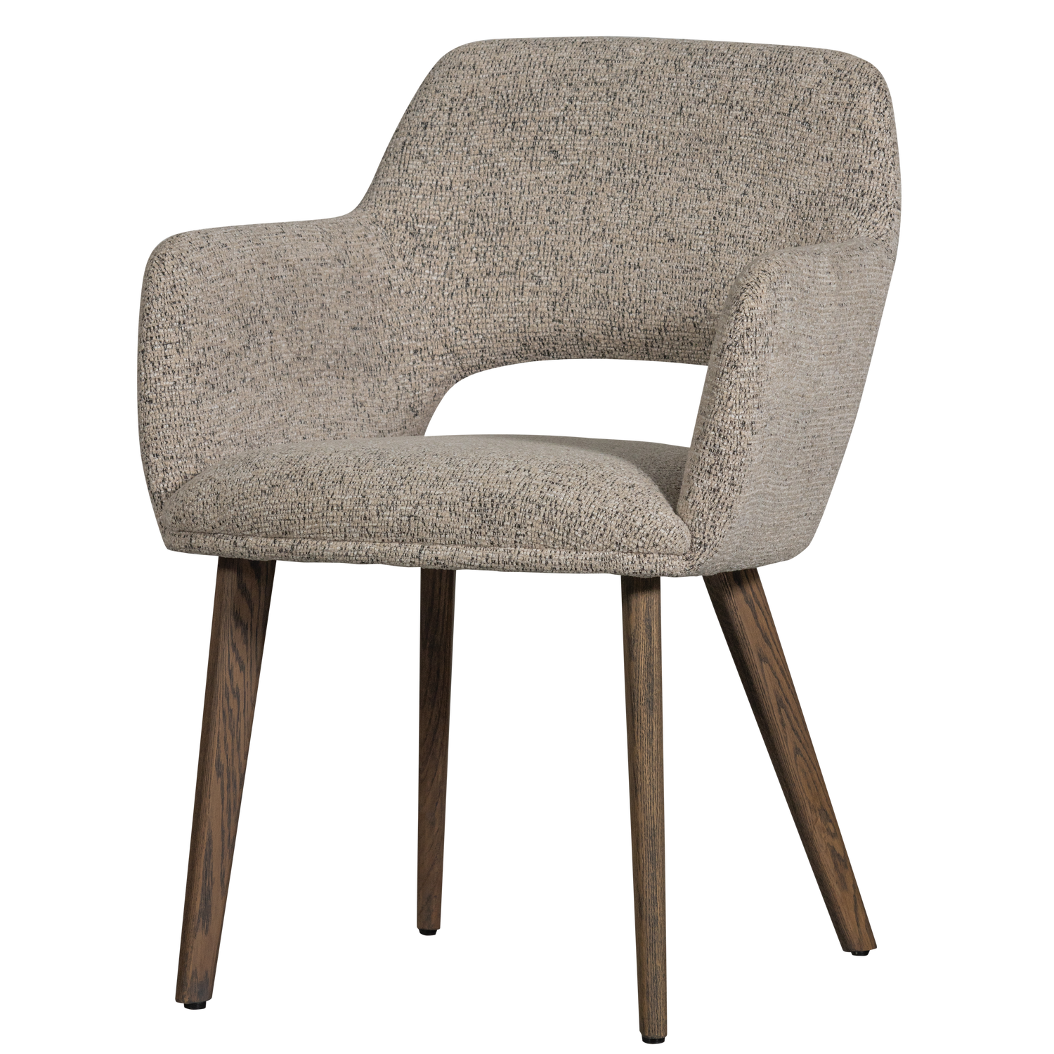 Murat eetkamerstoel taupe met houten poot naturel