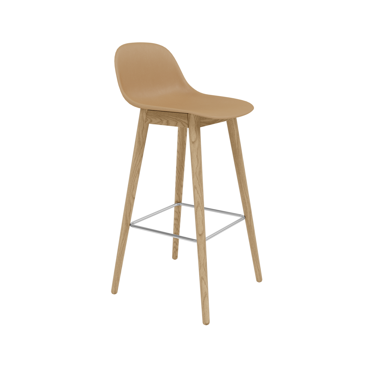 Muuto barkruk met rugleuning Fiber Bar Stool Wood Base